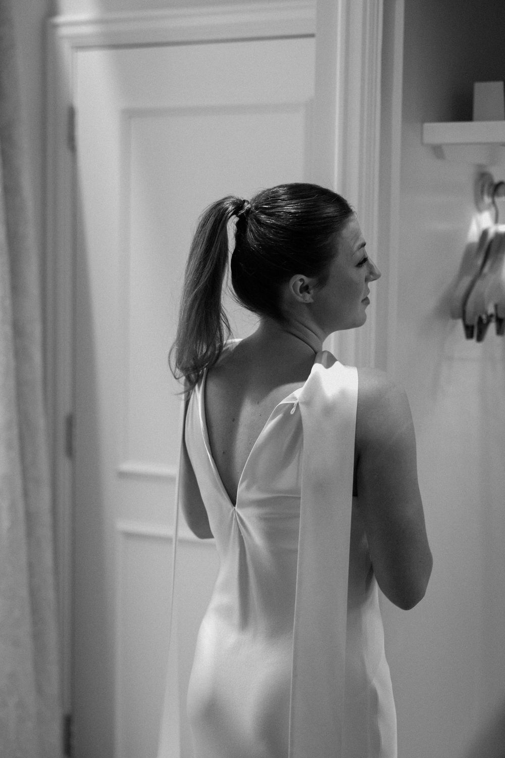 Bride gets ready for her wedding at The Landmark hotel London.