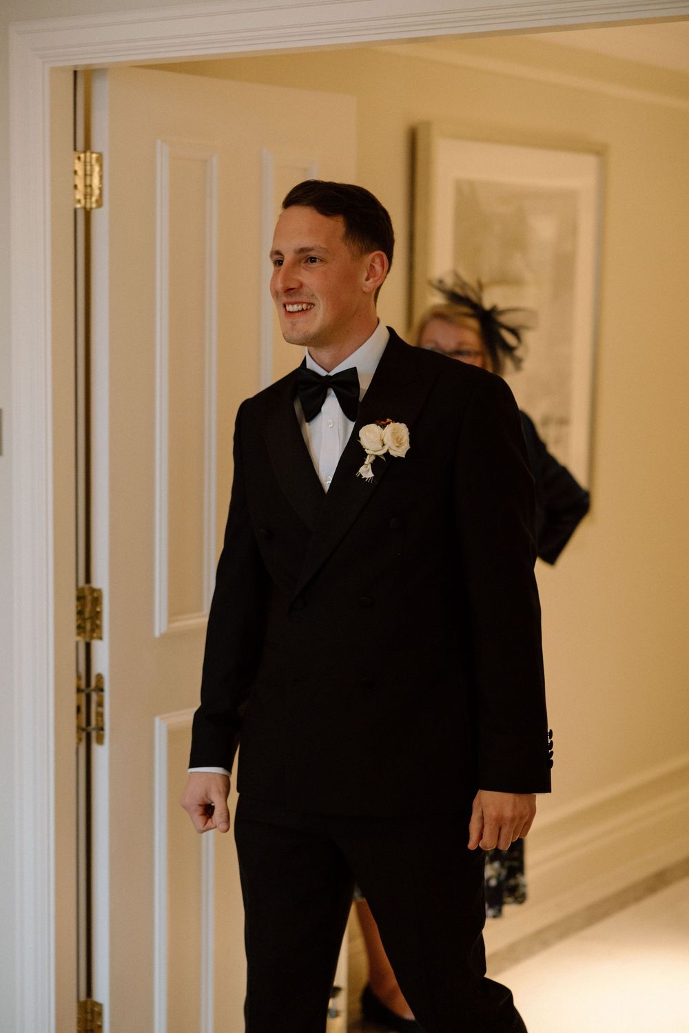 Groom sees his bride for the first time at The Landmark Hotel London