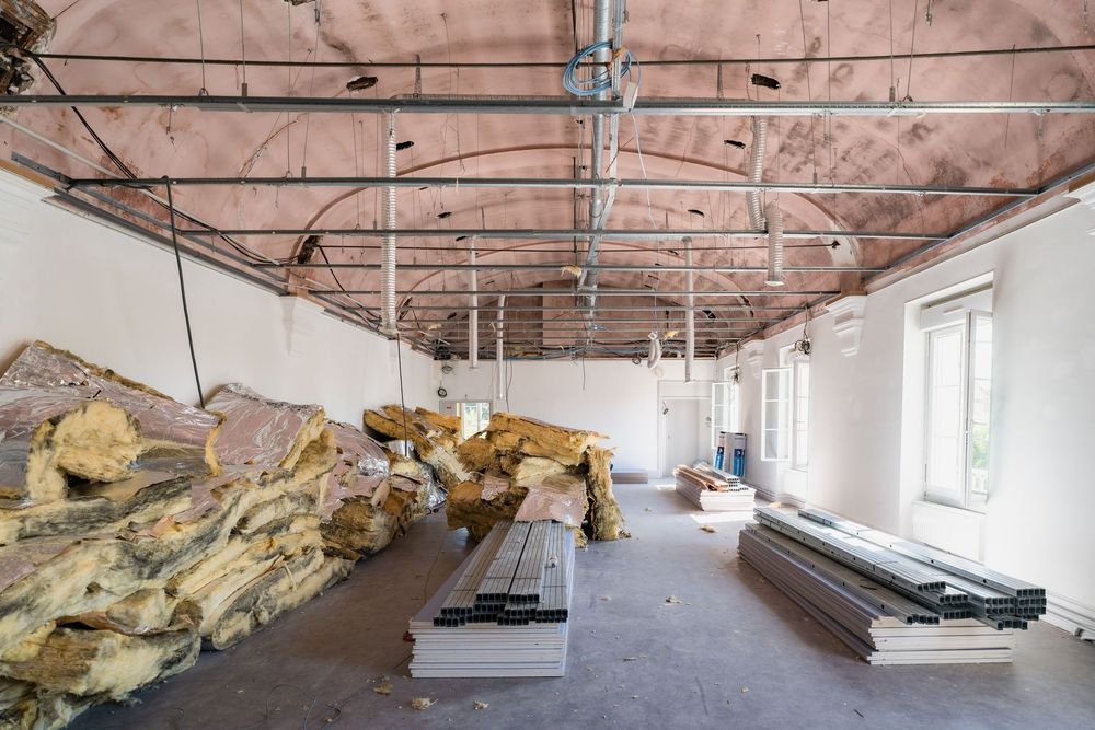 Pièce avec travaux d'isolation thermique