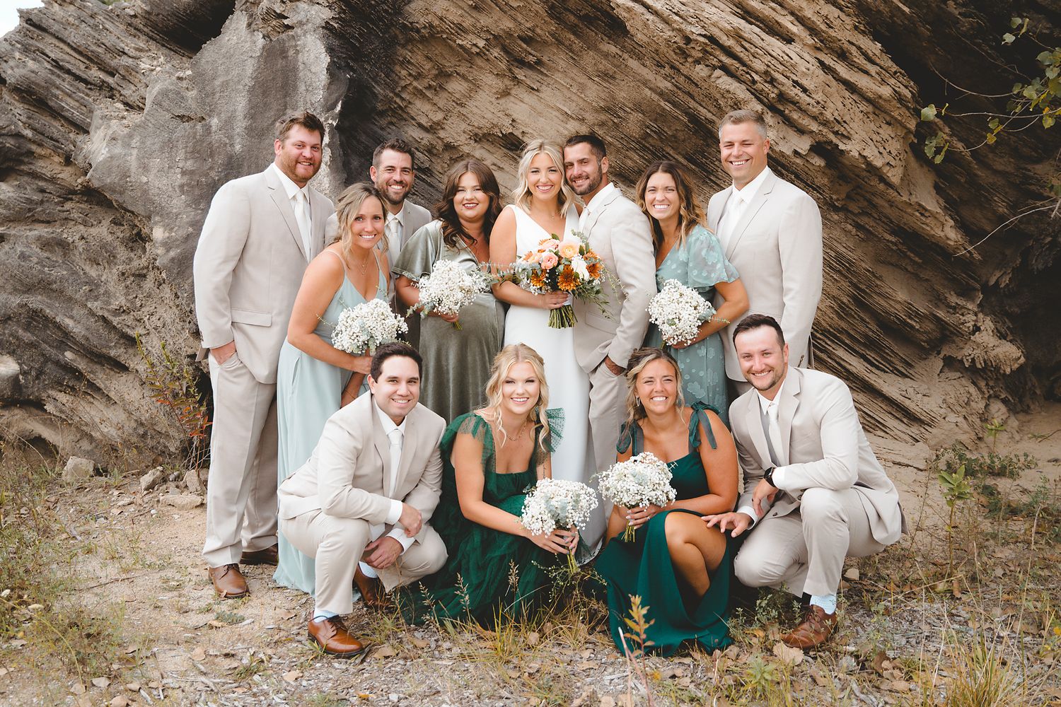 Fall wedding party