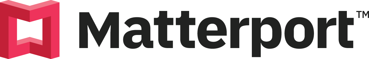 Red and white Matterport logo design with trademark symbol.