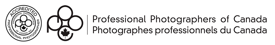 Black and white logo for Professional Photographers of Canada organization.