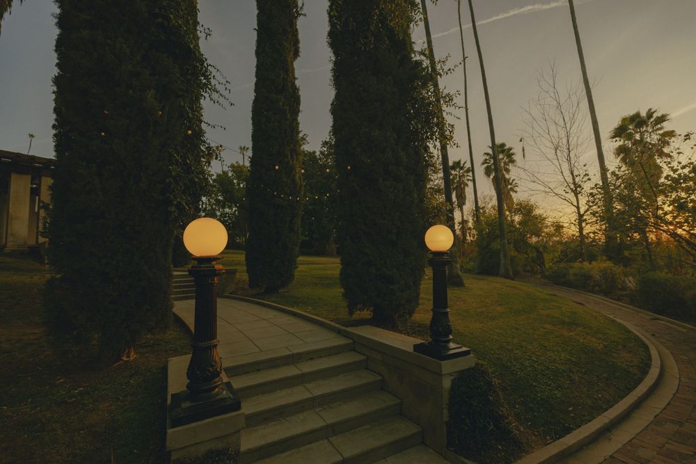 Romantic entry way to a timeless and Bridgerton like Engagement setting in Southern California