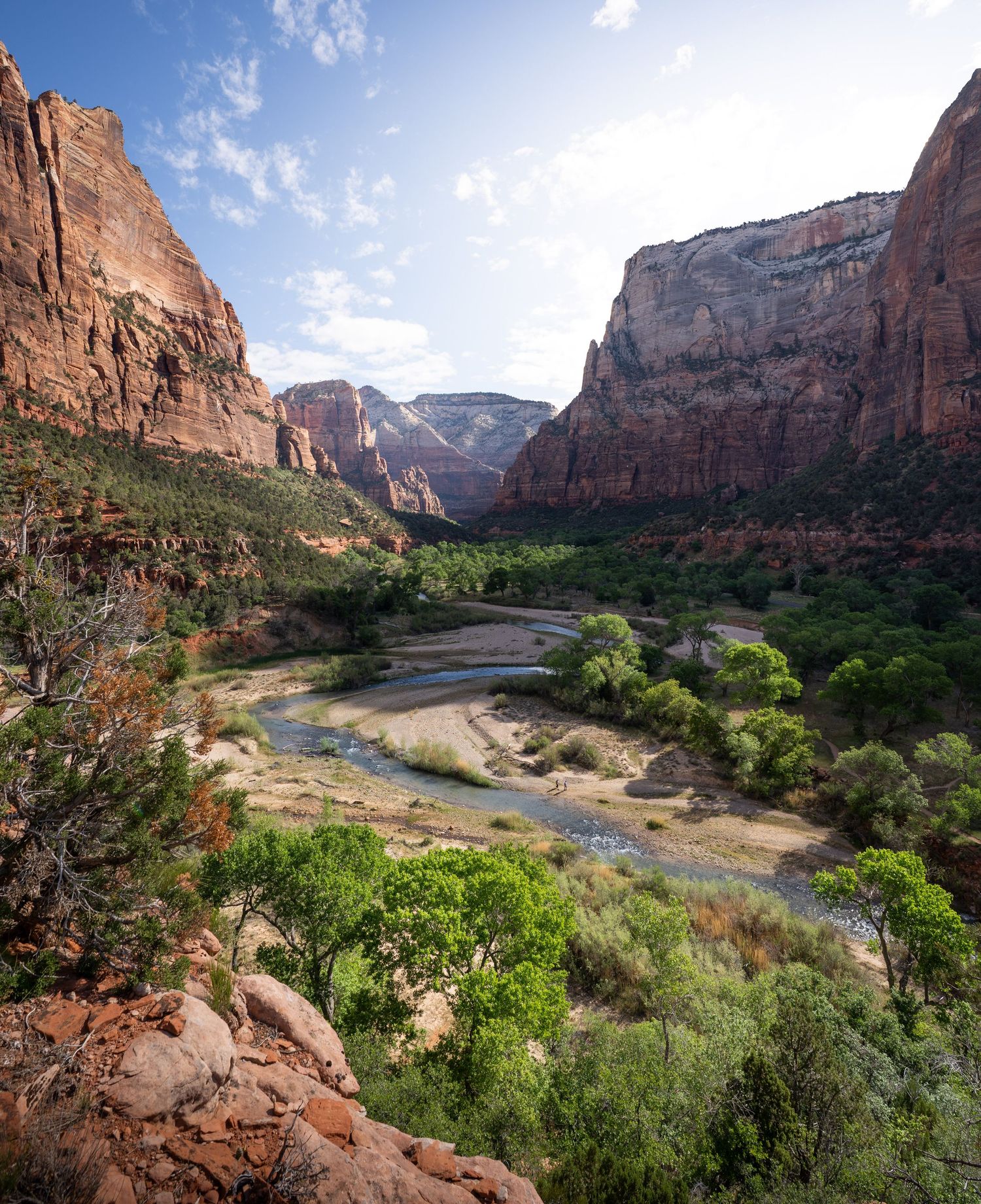 A beautiful panoramic view of Zion National Park in southern Utah.