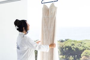 bride admiring her dress Kirsten Graham Photography