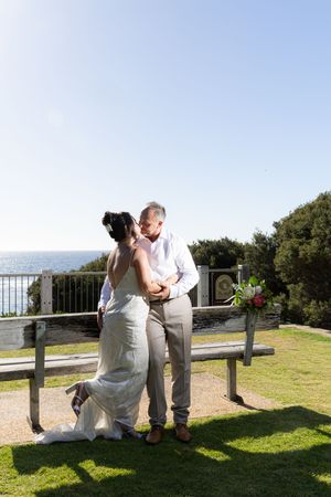 dramatic couple portraits overlooking the coast