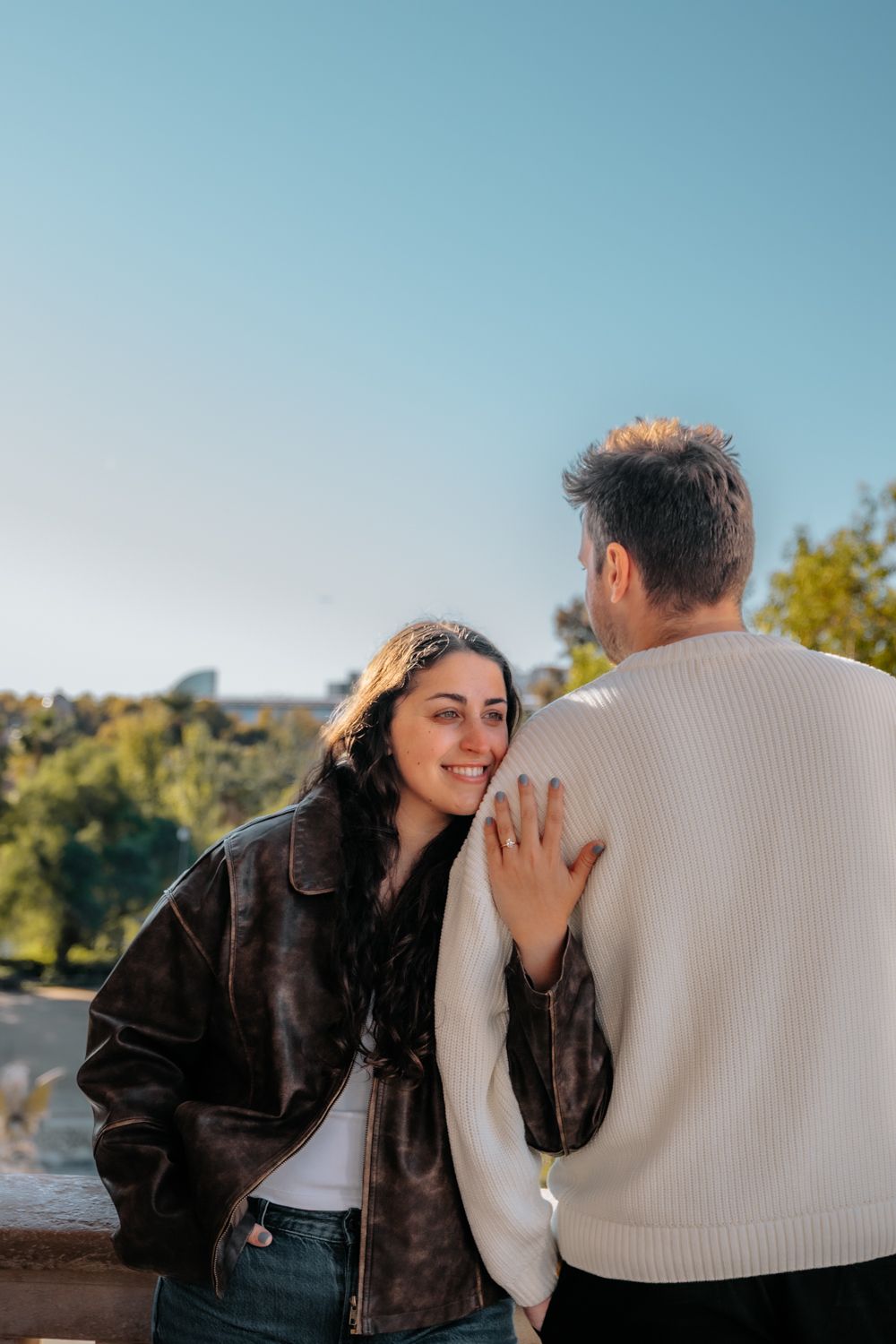 Close up of hands with engagement ring Barcelona couples session BarcelonaLoversPH