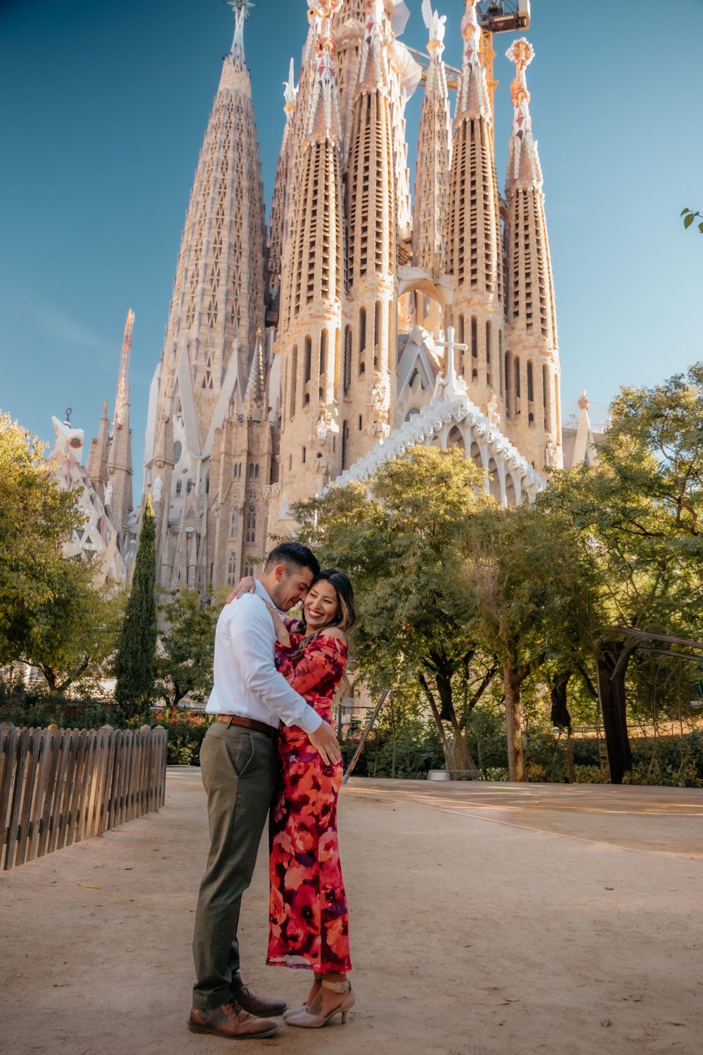 Excited laughter after proposal sunrise Barcelona proposal photographer BarcelonaLoversPH