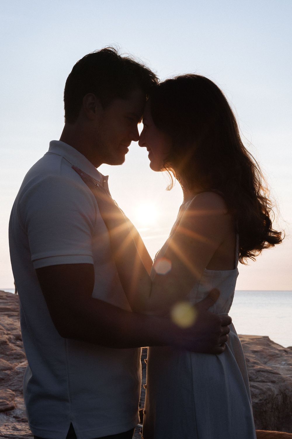 romantic couples engagement session at sunset, vacation photography packages in New Brunswick, destination photographer Parlee Beach Shediac