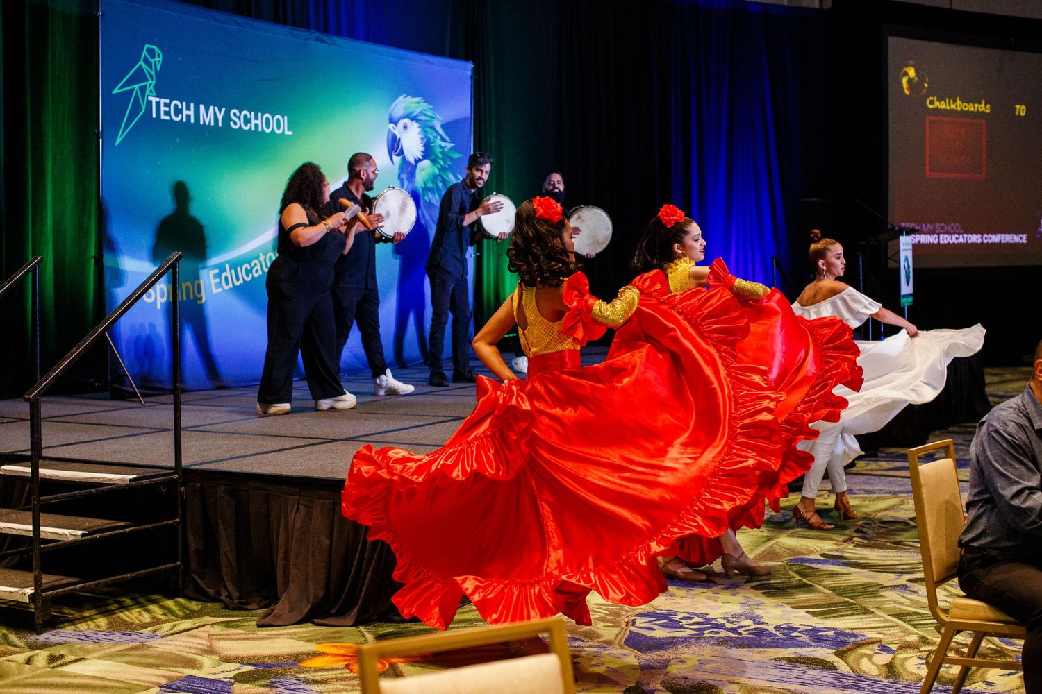 Musicians and dancers. Tech My School Spring Educators Conference.