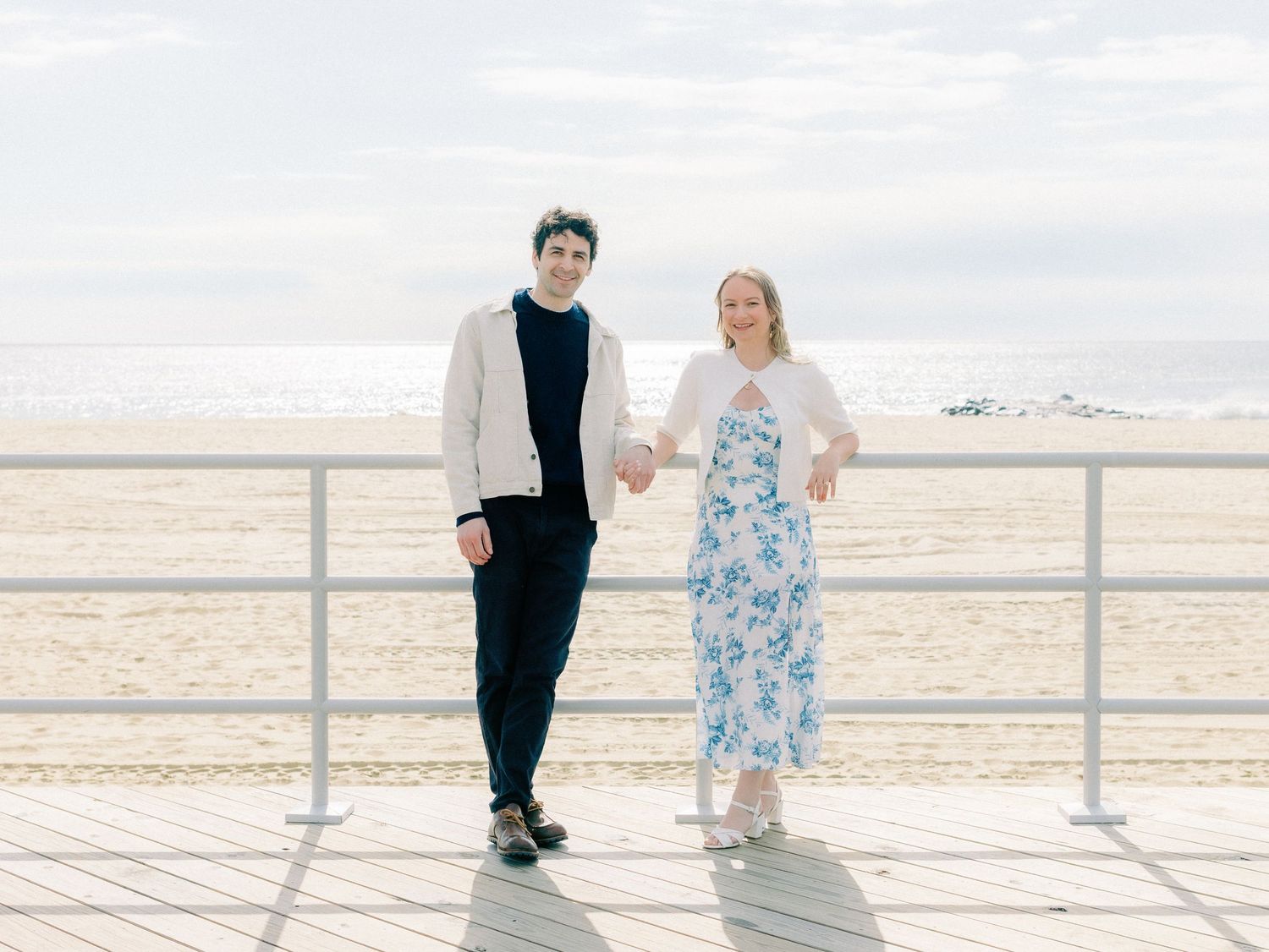 Early morning Asbury Park Engagement session Jeanie Jang photo New Jersey wedding photographer