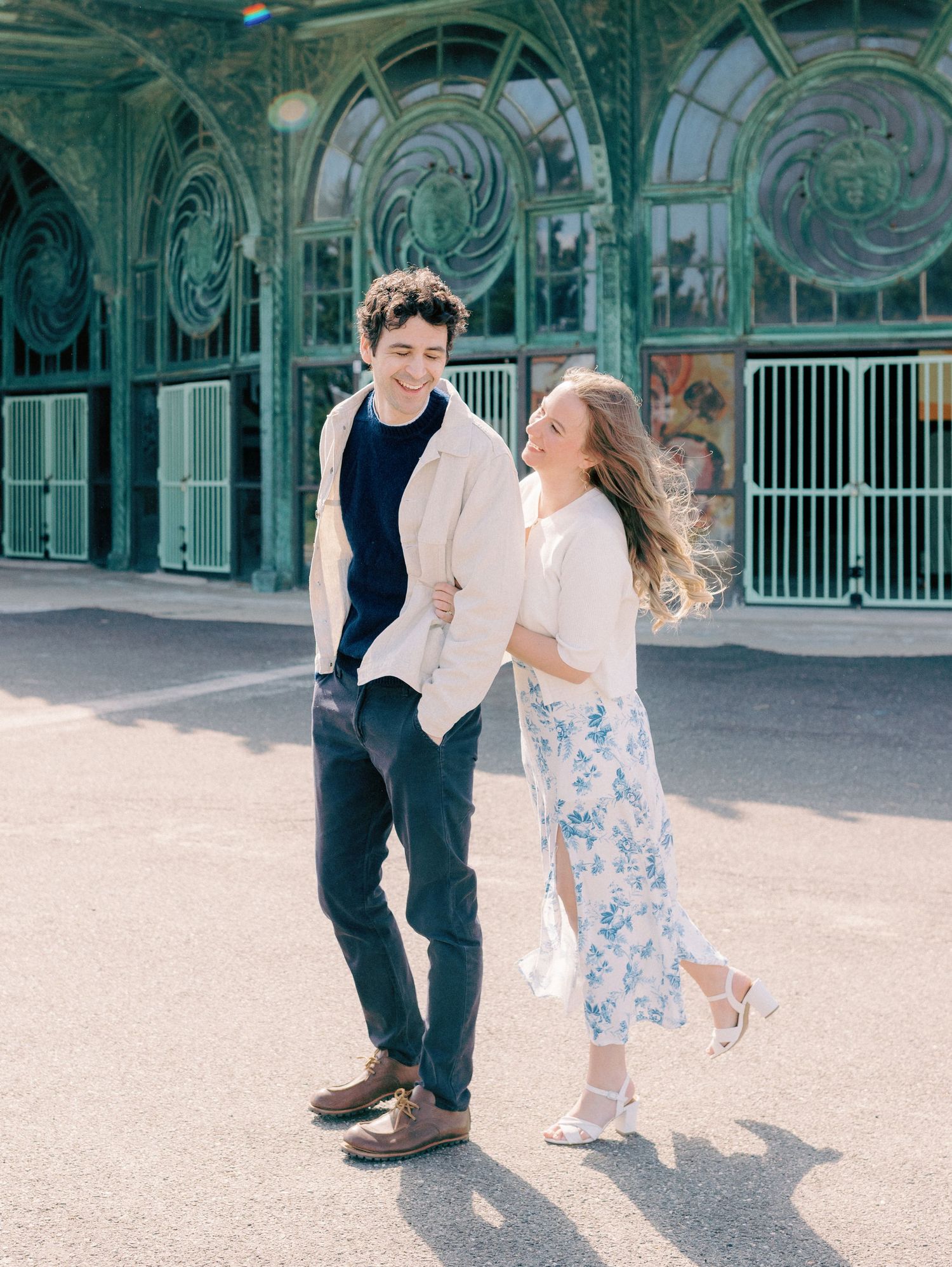Early morning Asbury Park Engagement session Jeanie Jang photo New Jersey wedding photographer