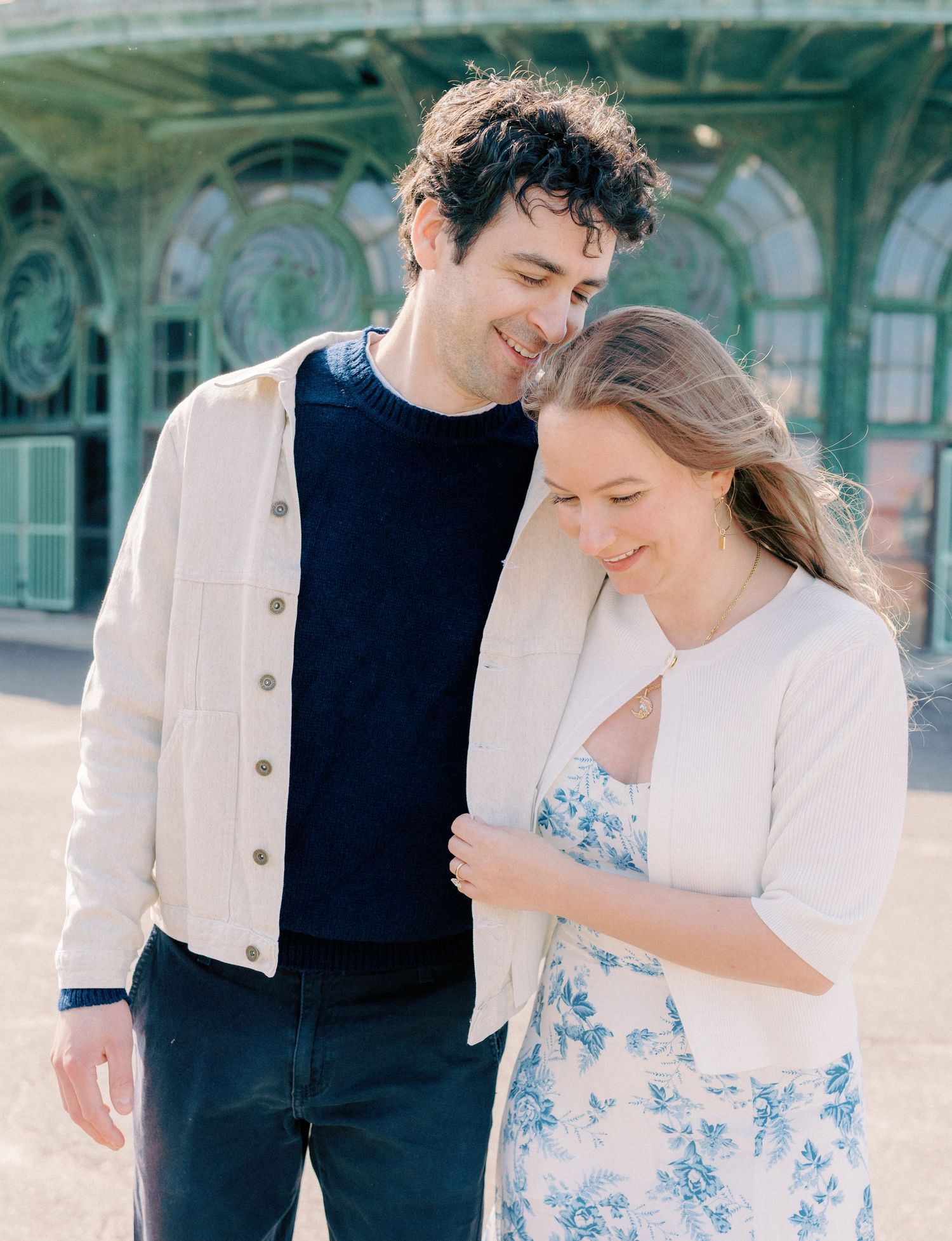 Early morning Asbury Park Engagement session Jeanie Jang photo New Jersey wedding photographer