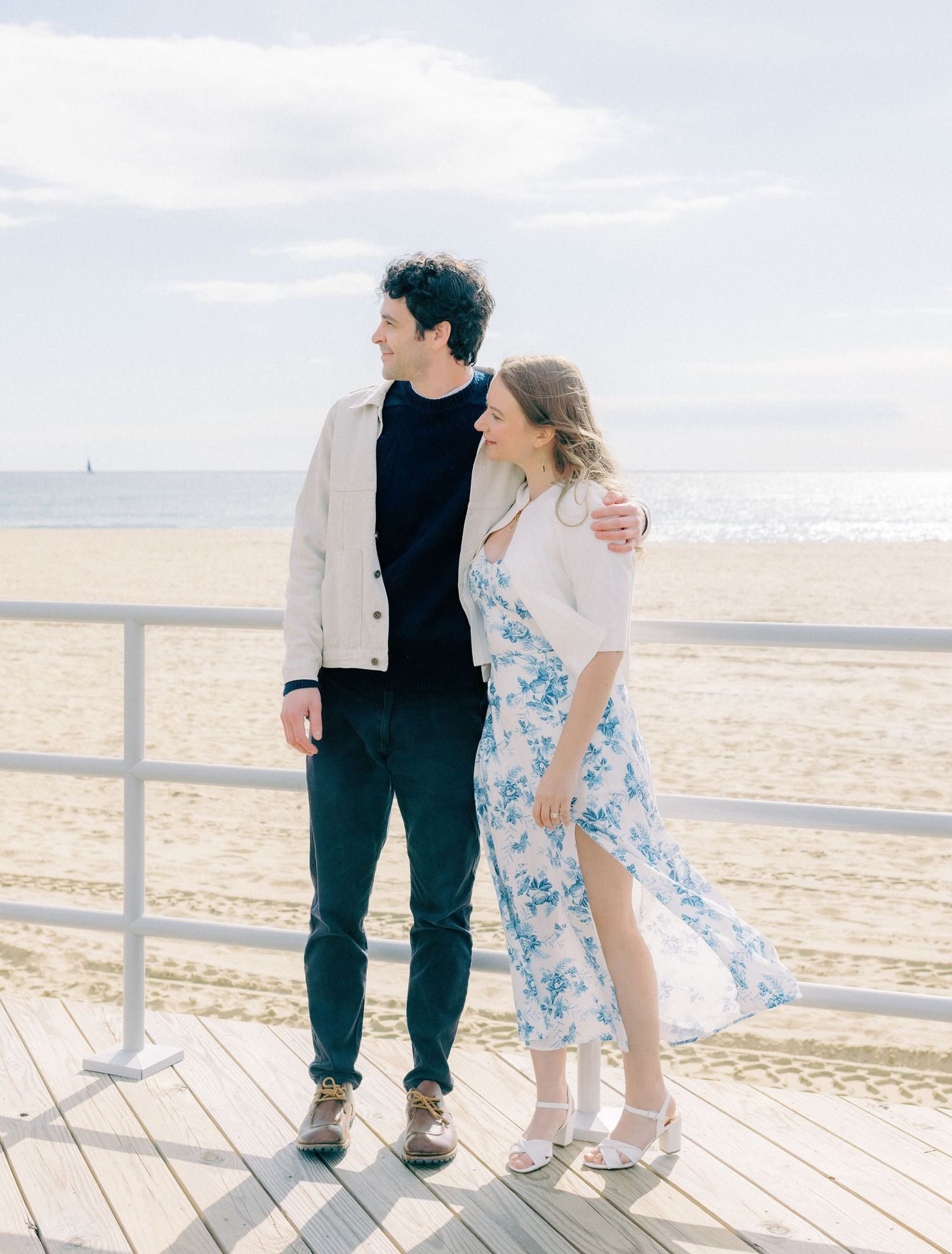Early morning Asbury Park Engagement session Jeanie Jang photo New Jersey wedding photographer