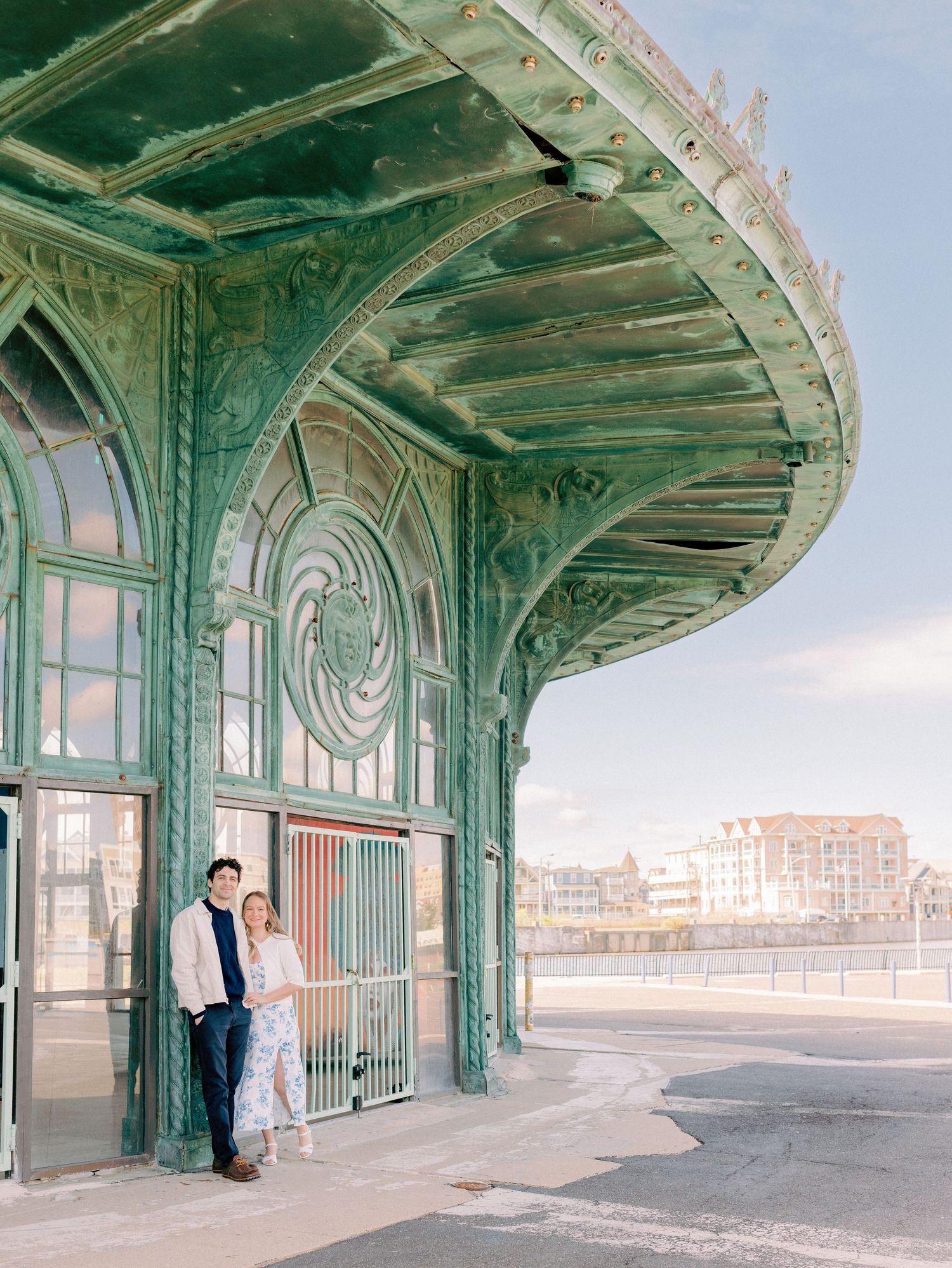 Early morning Asbury Park Engagement session Jeanie Jang photo New Jersey wedding photographer