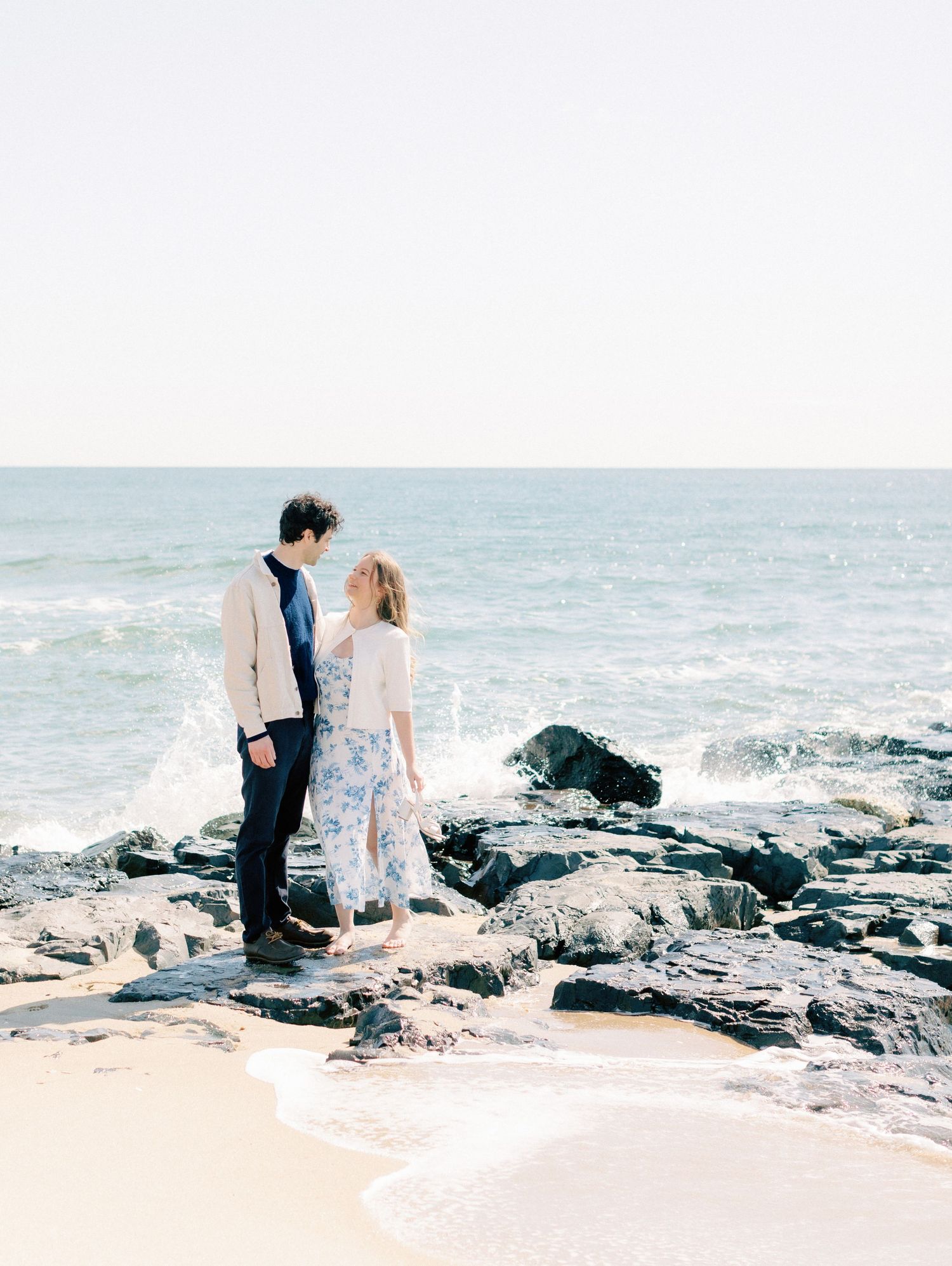 Early morning Asbury Park Engagement session Jeanie Jang photo New Jersey wedding photographer