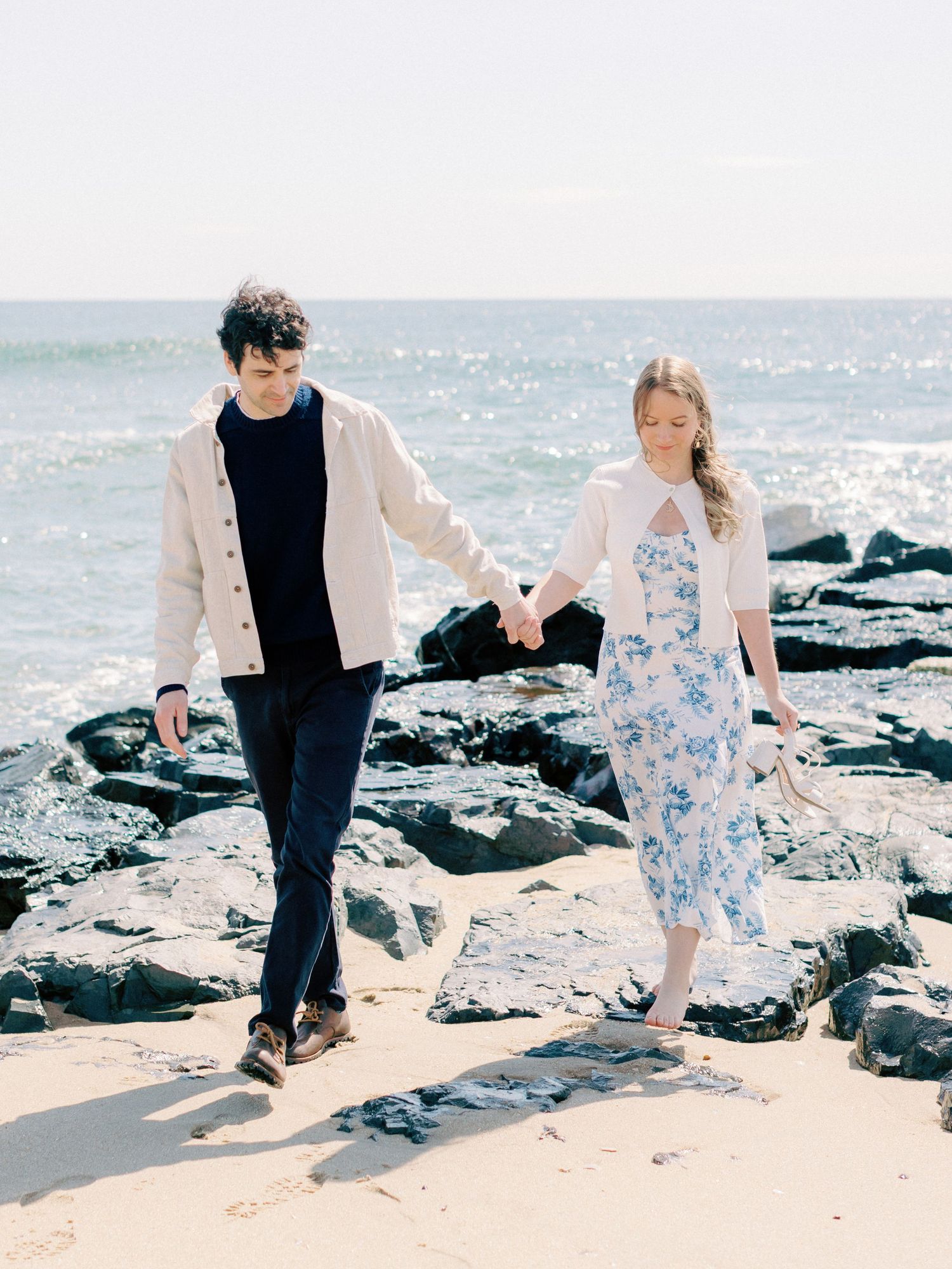 Early morning Asbury Park Engagement session Jeanie Jang photo New Jersey wedding photographer