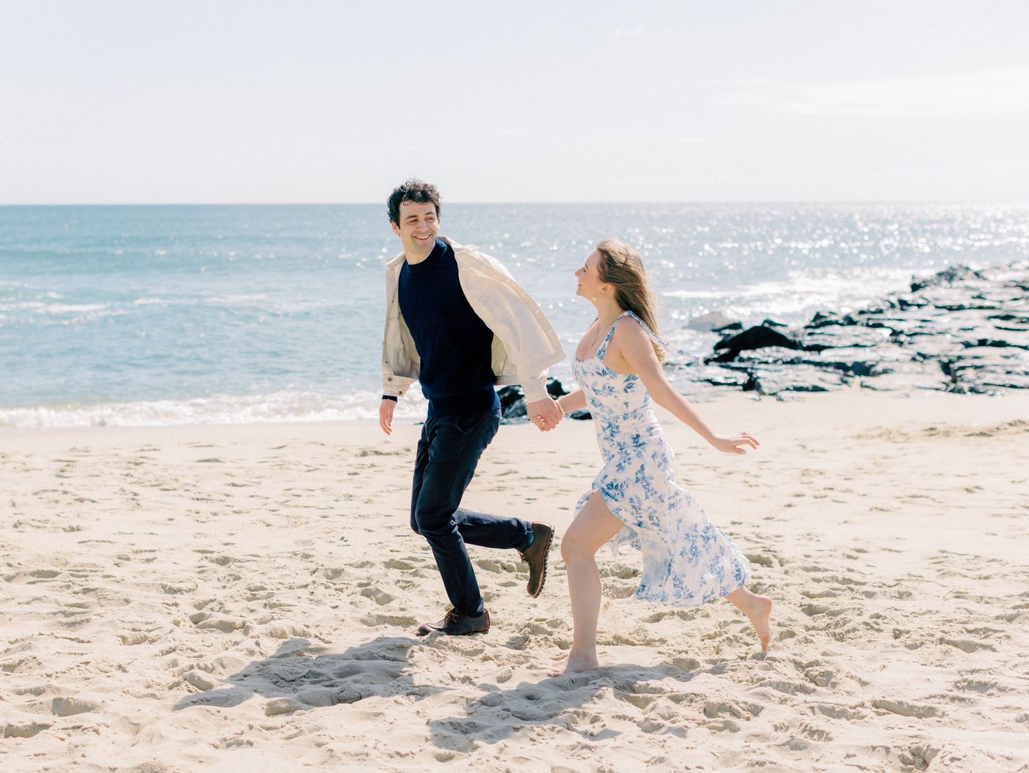 Early morning Asbury Park Engagement session Jeanie Jang photo New Jersey wedding photographer