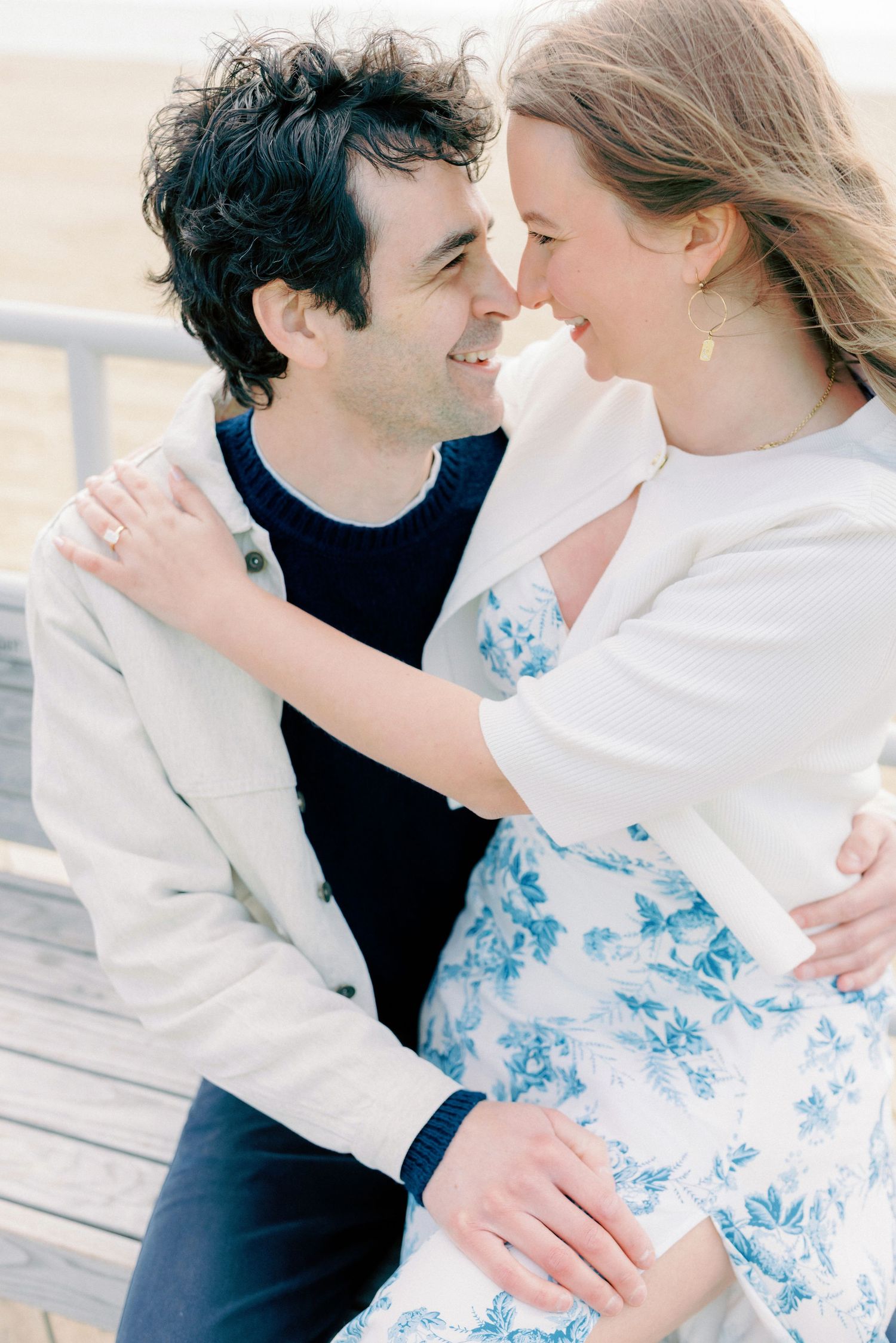 Early morning Asbury Park Engagement session Jeanie Jang photo New Jersey wedding photographer