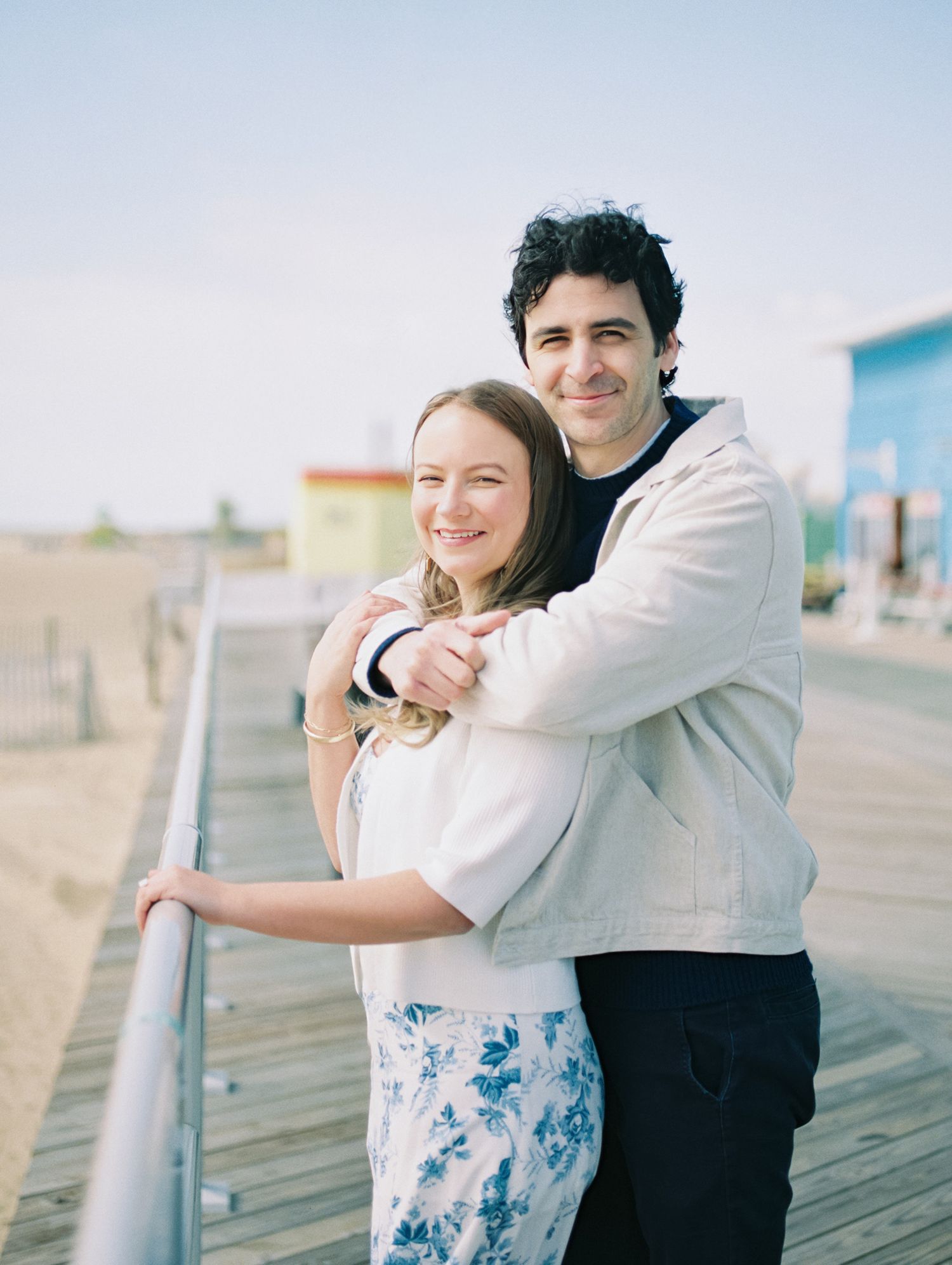 Early morning Asbury Park Engagement session Jeanie Jang photo New Jersey wedding photographer