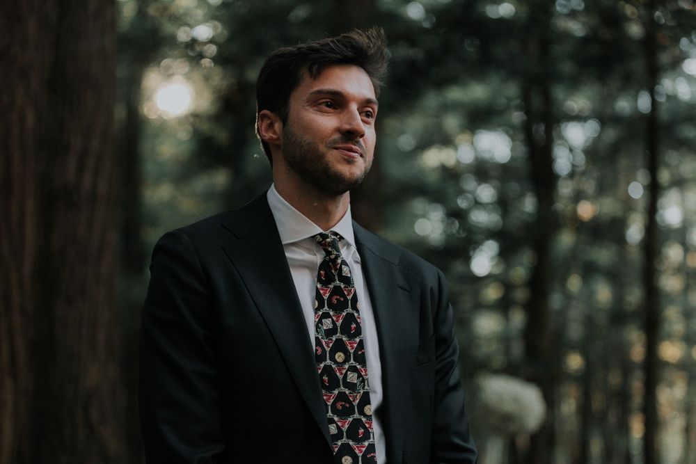 groom smiling