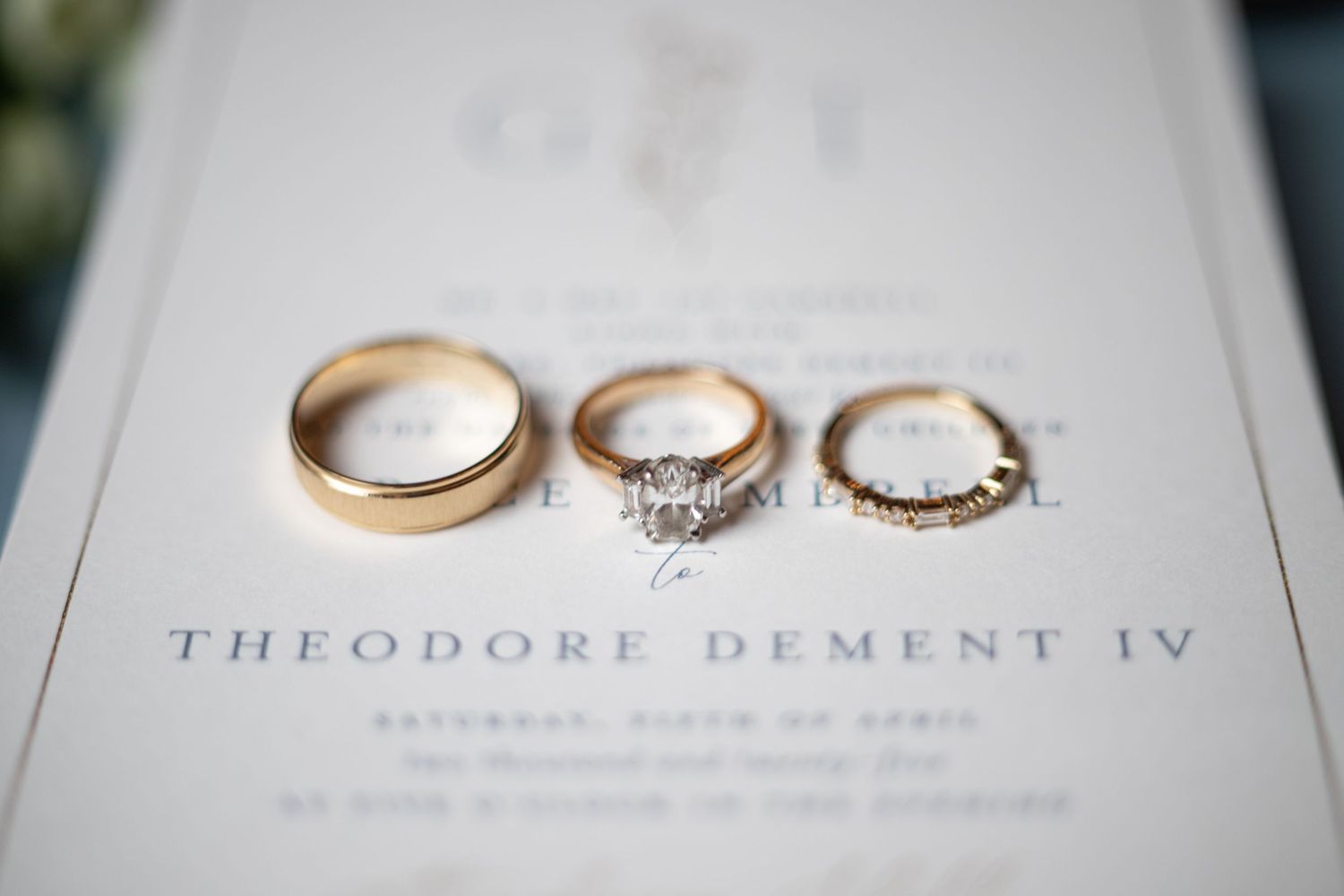 Detail shot of Wedding rings
