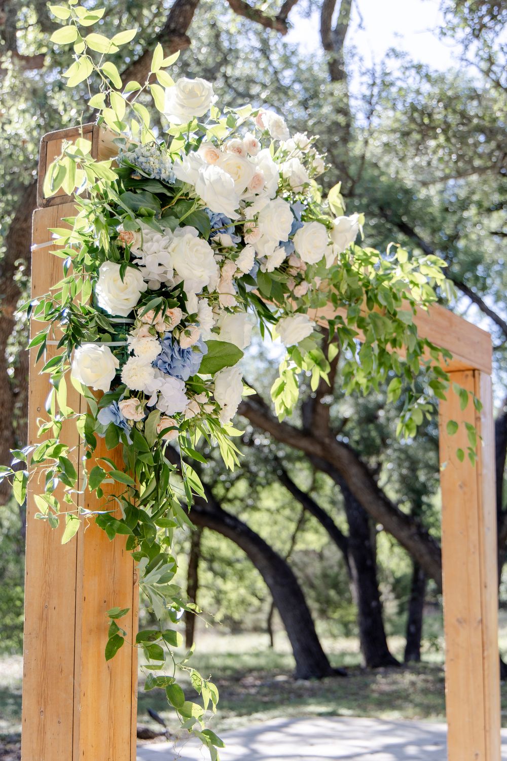 Ceremony floral detail decorated by a wedding planner in Austin Texas.