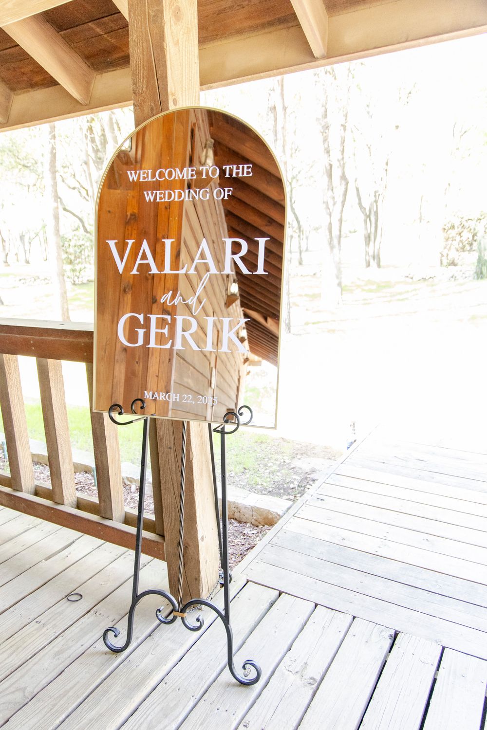 Wedding introduction sign for a luxury wedding in Austin Texas.