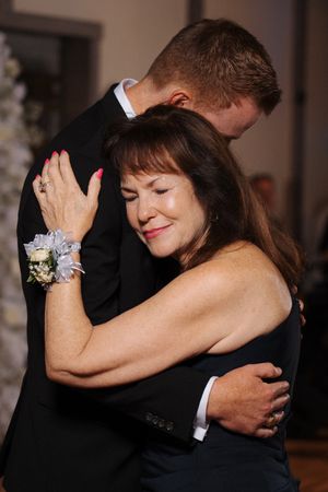 A series of intimate wedding photos showing a couple embracing in tender moments on their special day.