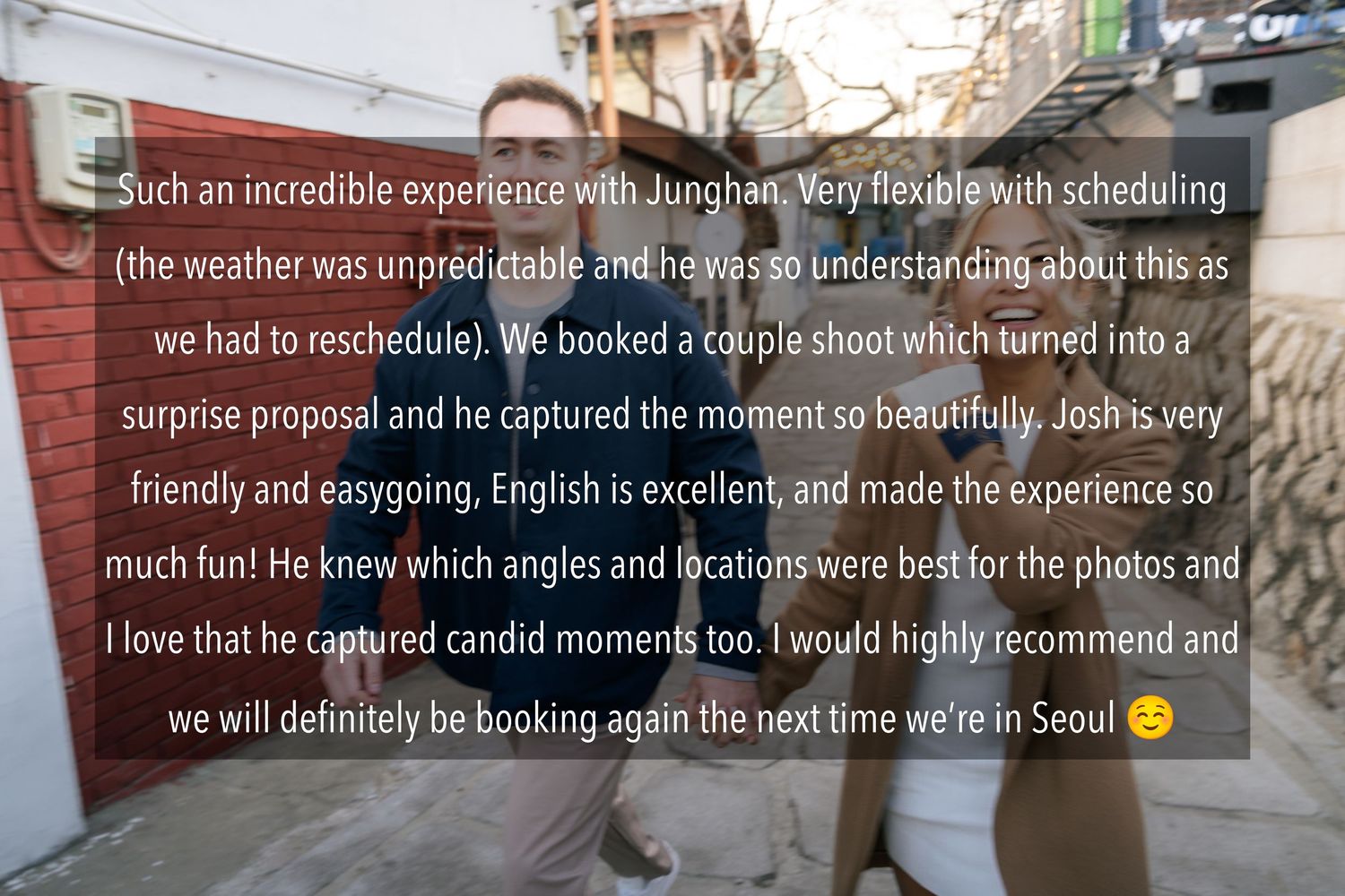 A collage of blurry text reviews appears as a horizontal strip with white and dark backgrounds.