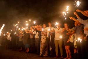 A sparkler send-off to conclude the wedding day