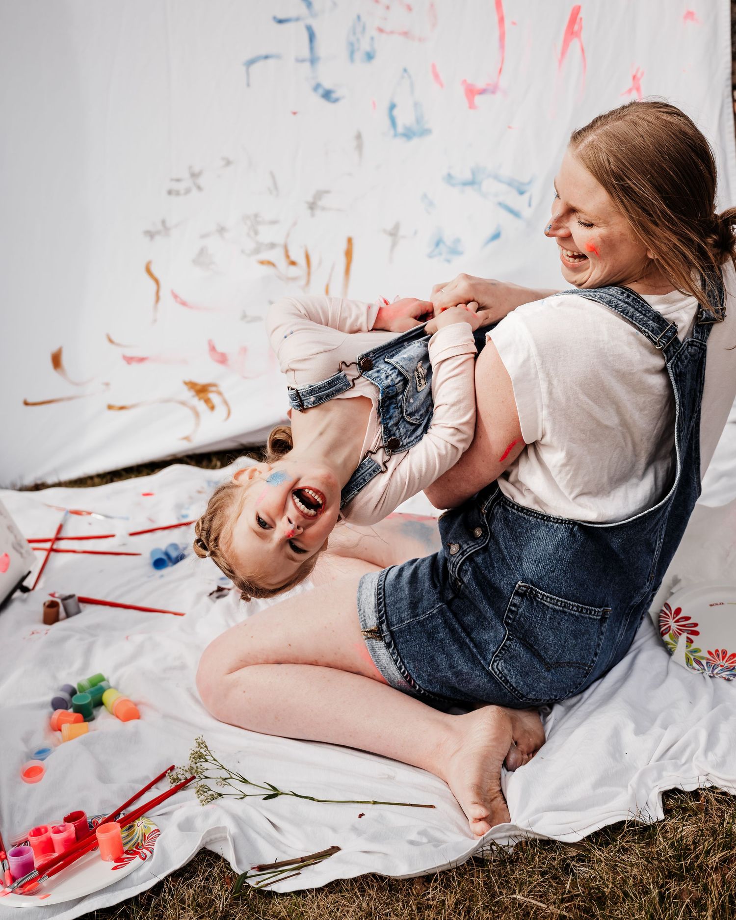 Authentic family photography in New Hampshire, playful outdoor session.