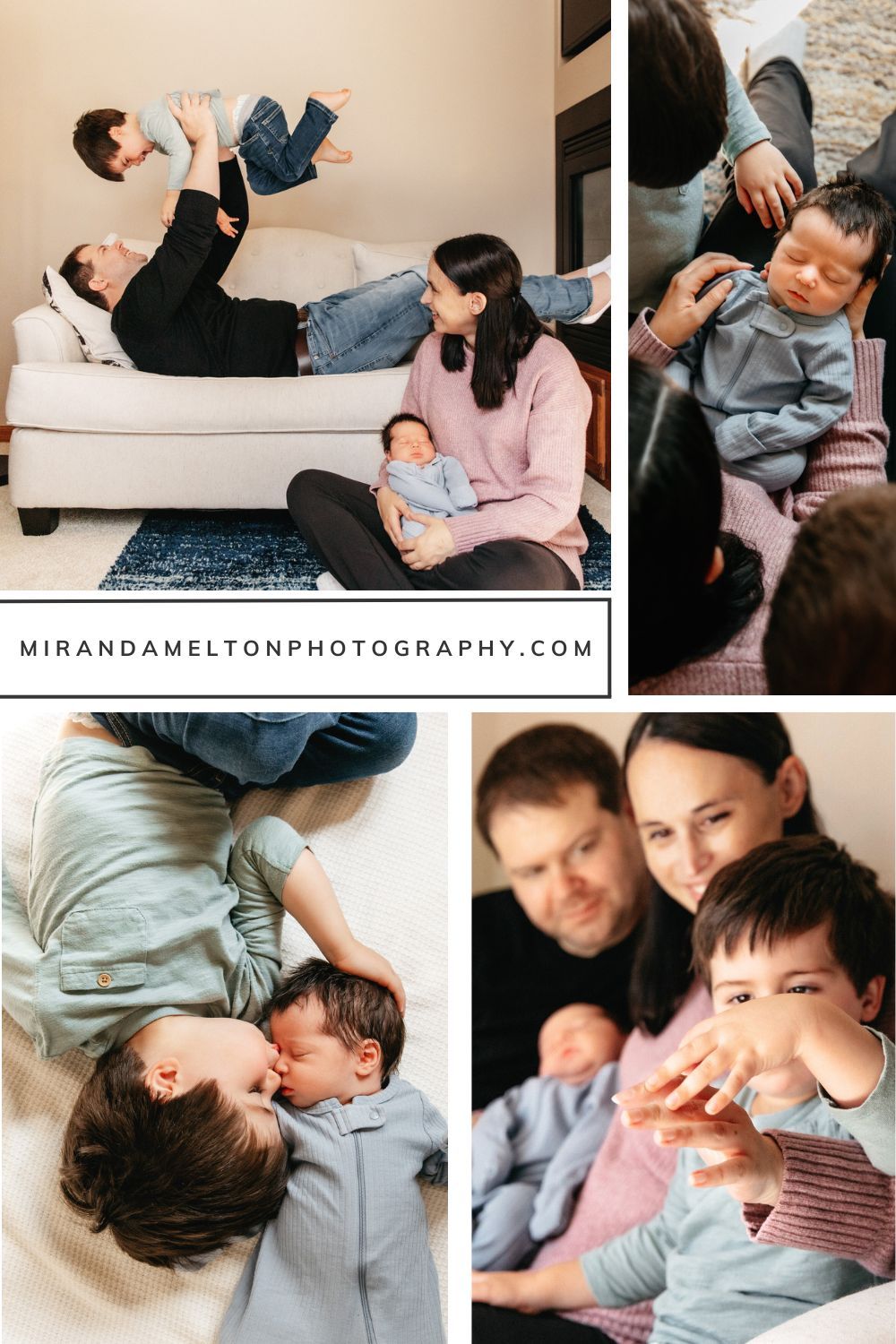 Family photos of newborn baby with sibling at in-home lifestyle newborn photos in New Prague, MN