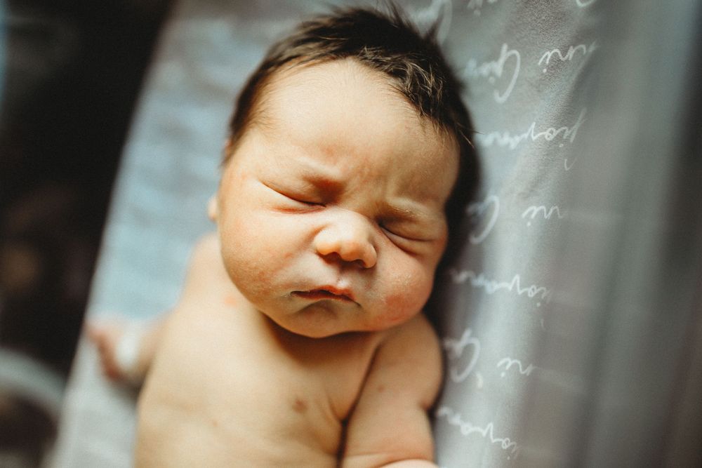 baby laid I hospital crib for fresh48