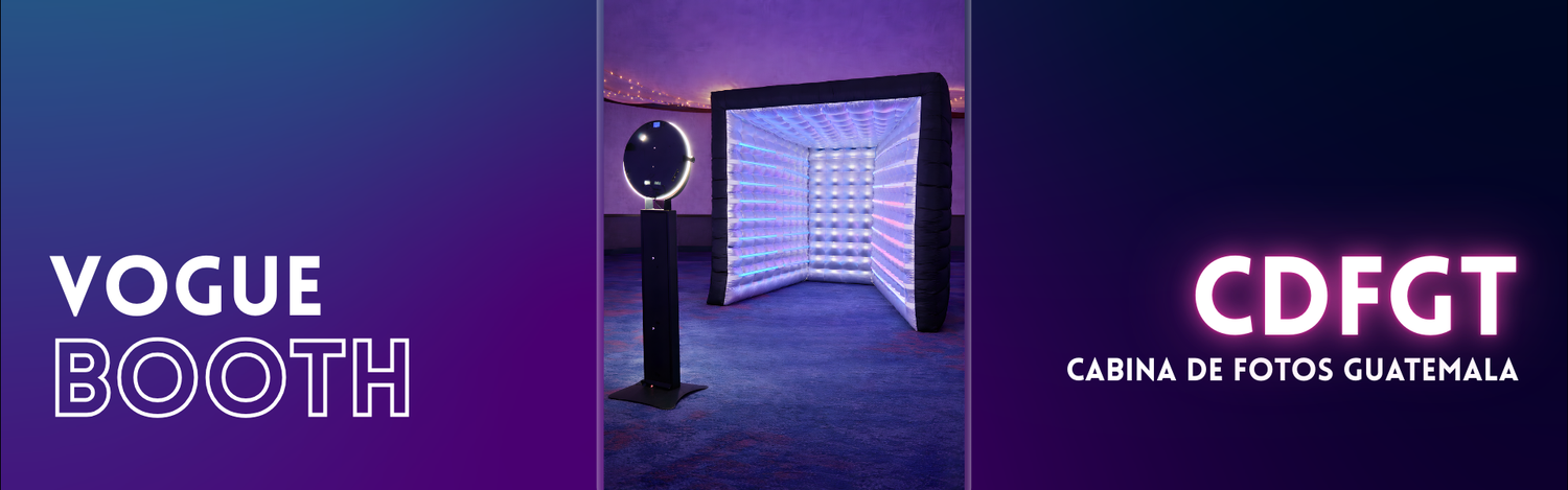 Cabina inflable para fotos en eventos con excelente calidad de imagen con luces de colores LED