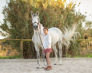 horse and human portrait