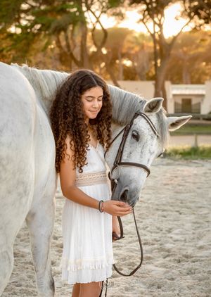 horse and human portrait
