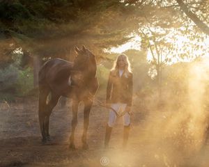 horse and human portrait
