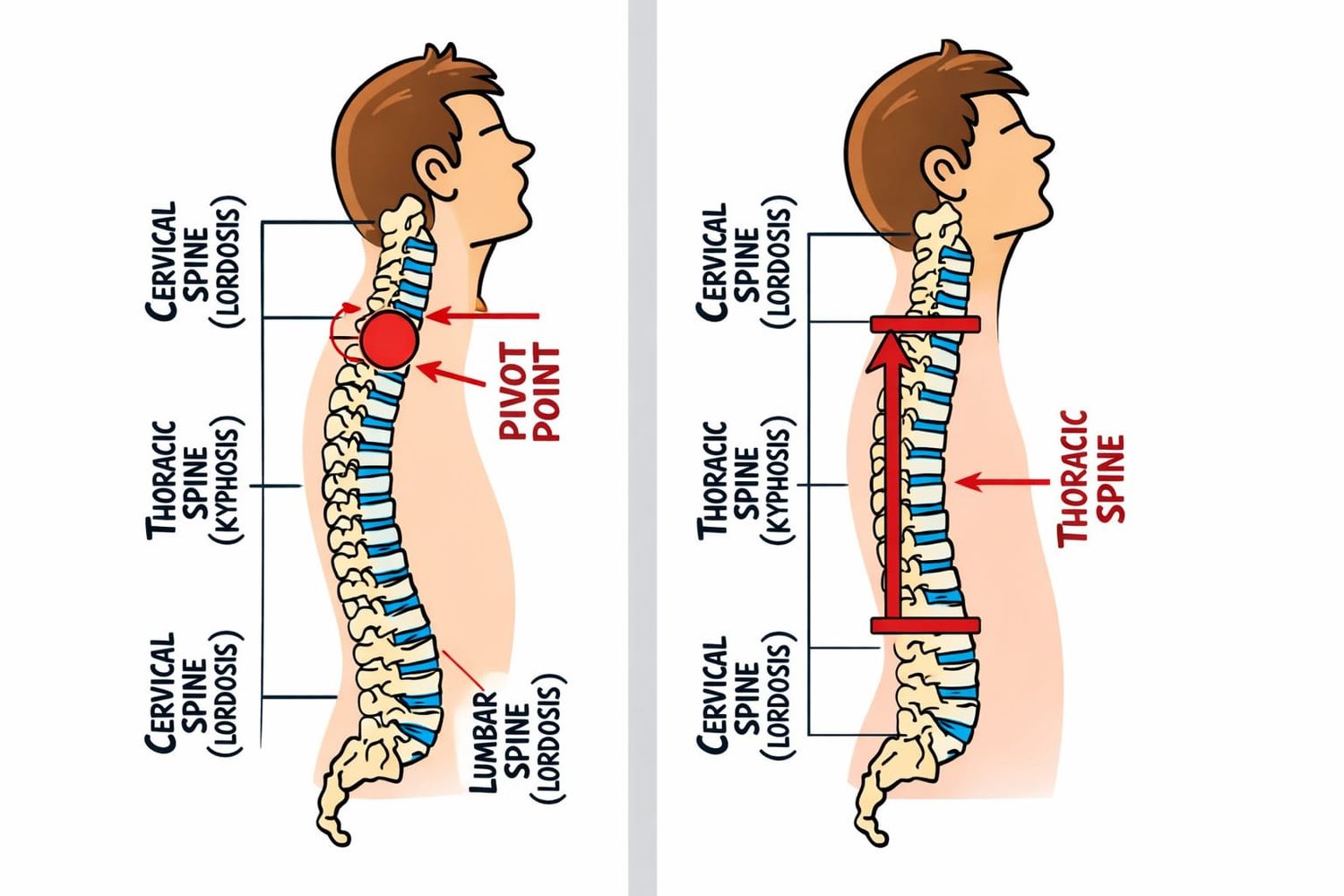 photography illustration showing spine alignment with pivot point to demonstrate how posing works