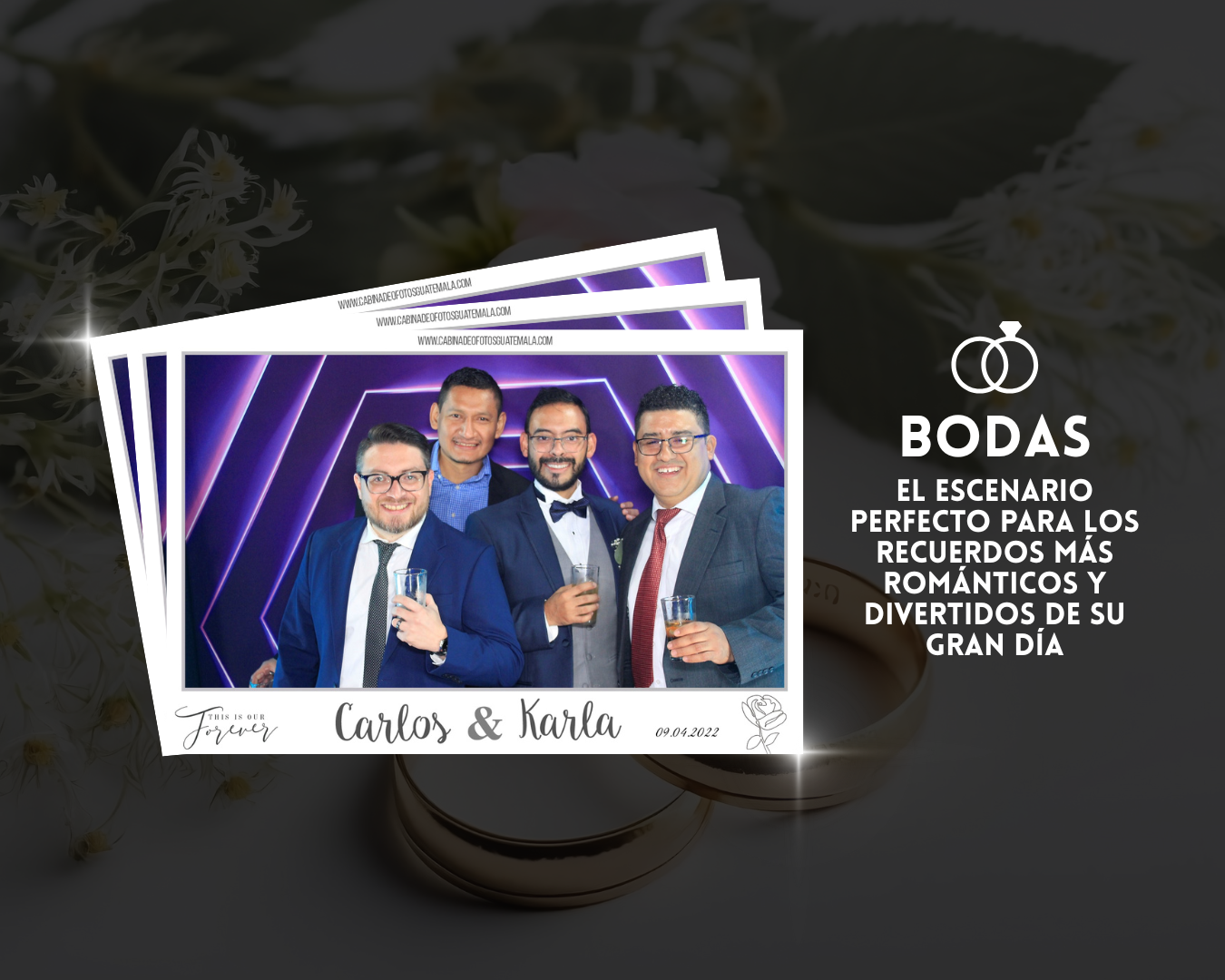 open booth para bodas en Guatemala con estilo elegante