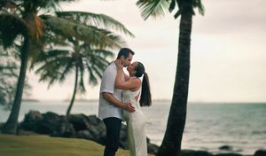 Engagement Beach Photoshoot by Albert Ray Photo, Puerto Rico Photographer. Portrait session by the shore. Coastal waves. Romantic proposal.