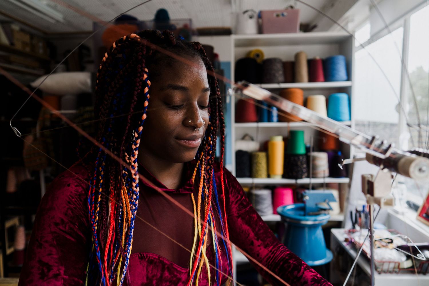 Kemi Ajose of Morenikeji textiles branding images in partnership with SHAPESLewisham. South East London branding photographer. Jenny Catlow