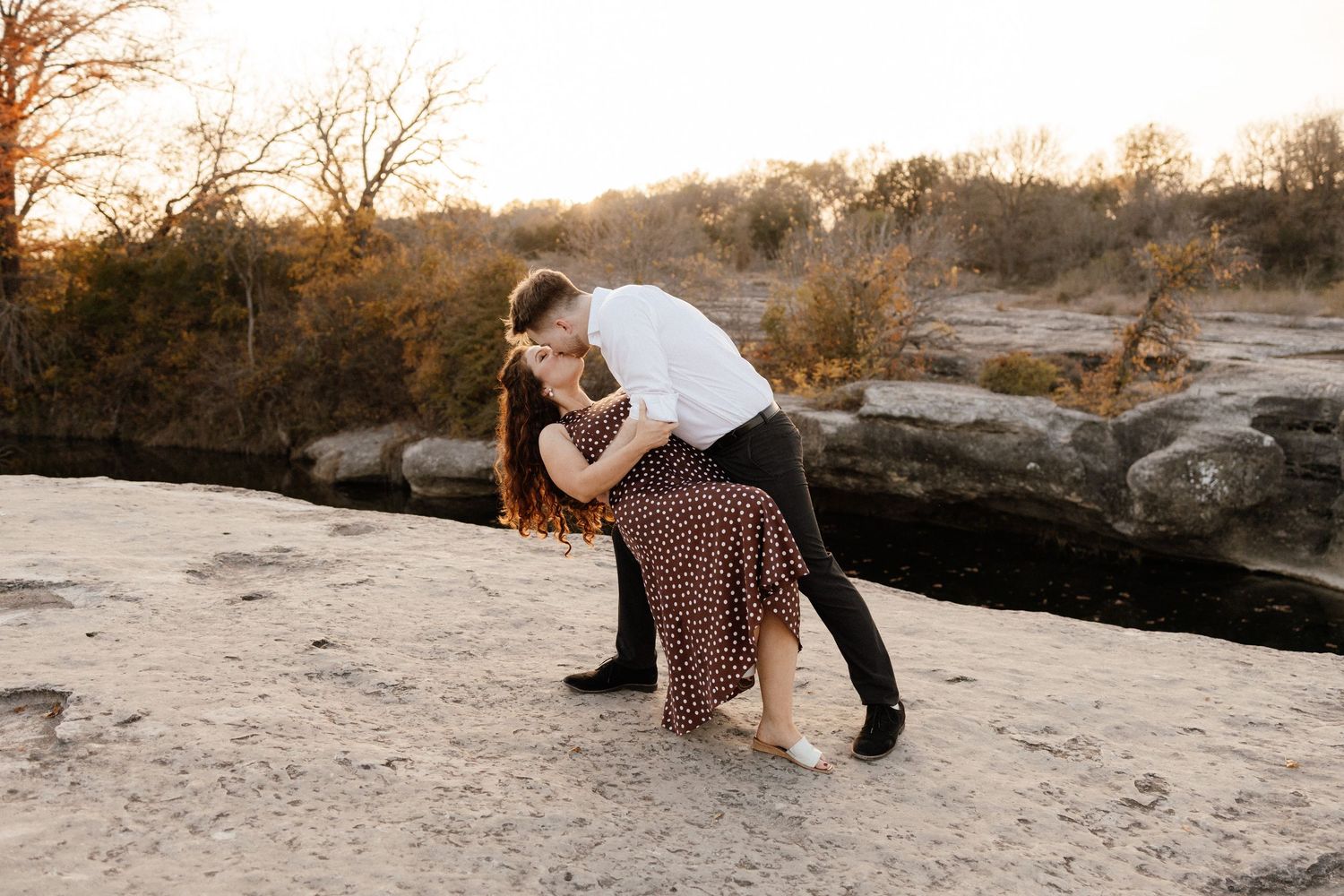 Fall colorful portrait session at Lucy Park Wichita Falls, warm dreamy tones.