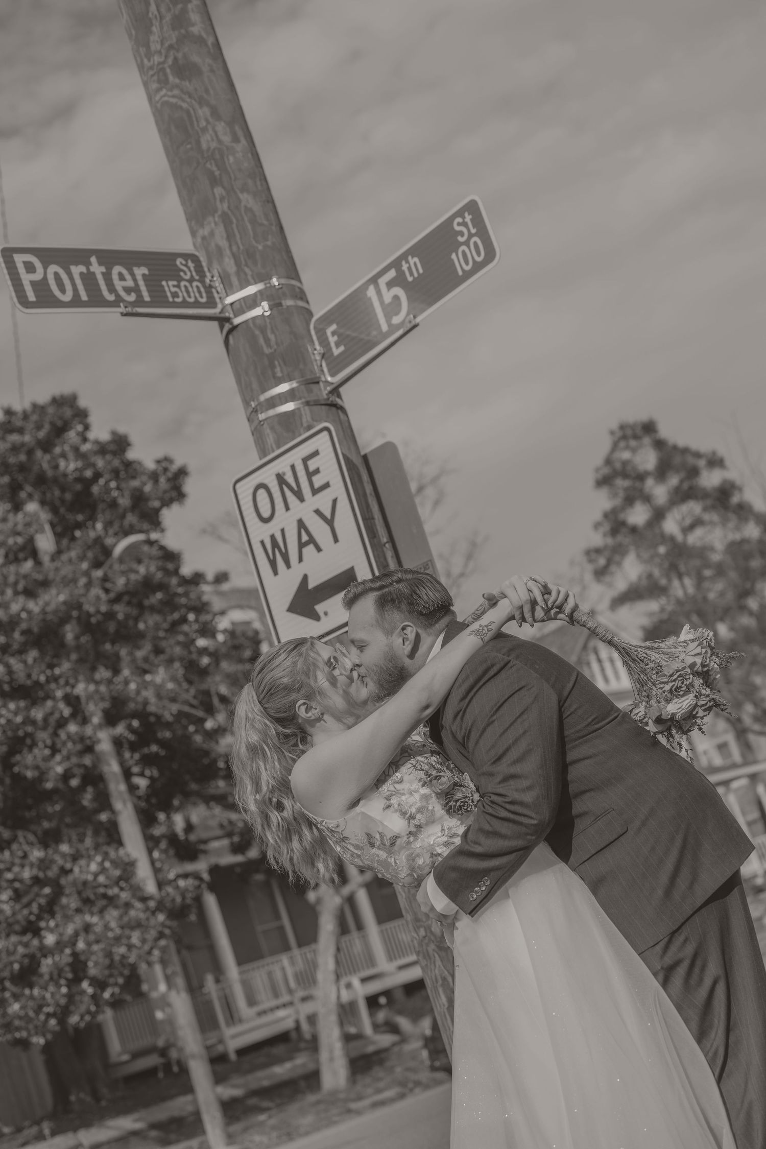 Documentary elopement couple exchanging intimate moments outdoors in Richmond, Virginia