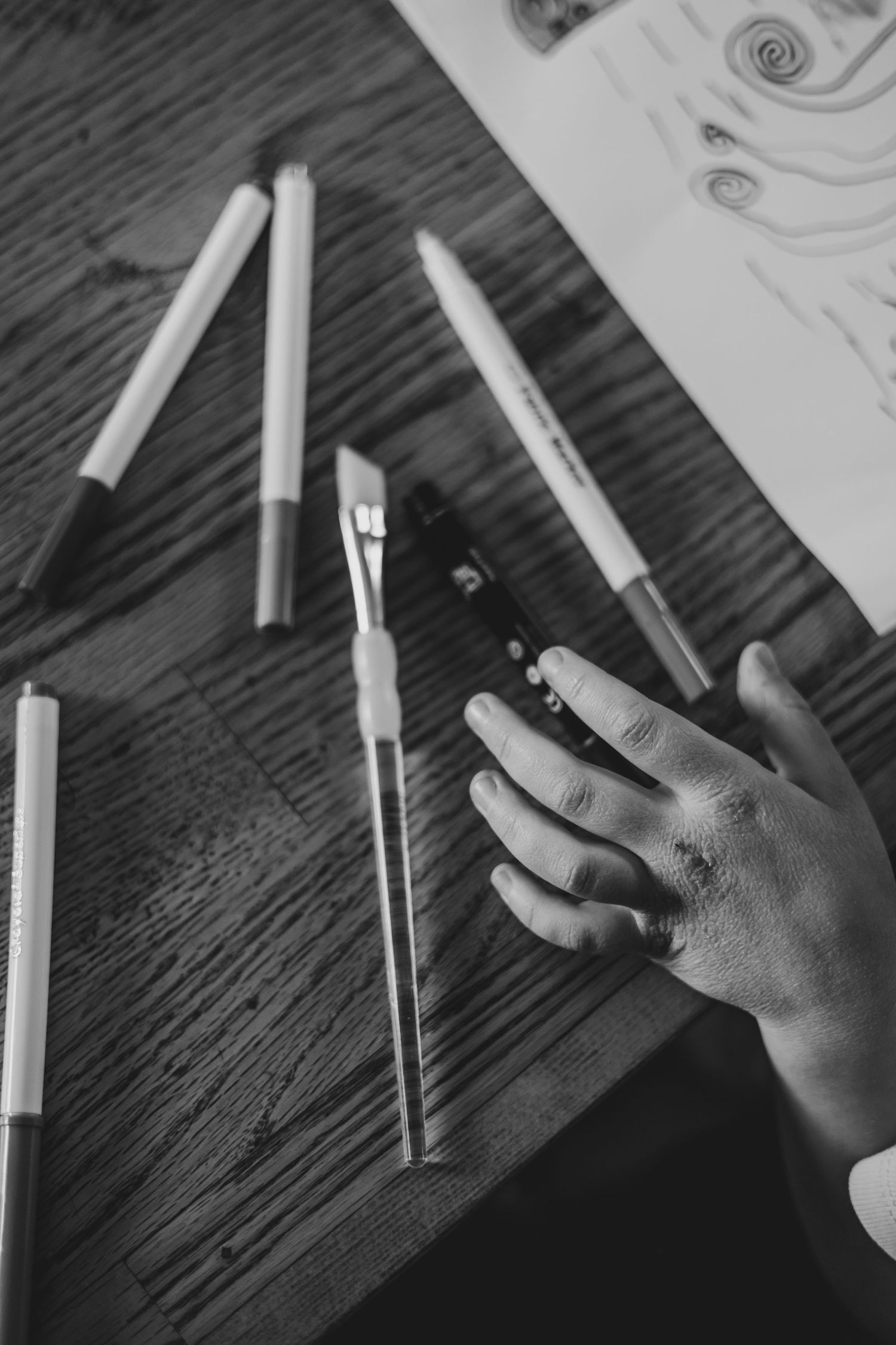Little girl coloring at the table — real everyday moments|Westminster Colorado Photographer