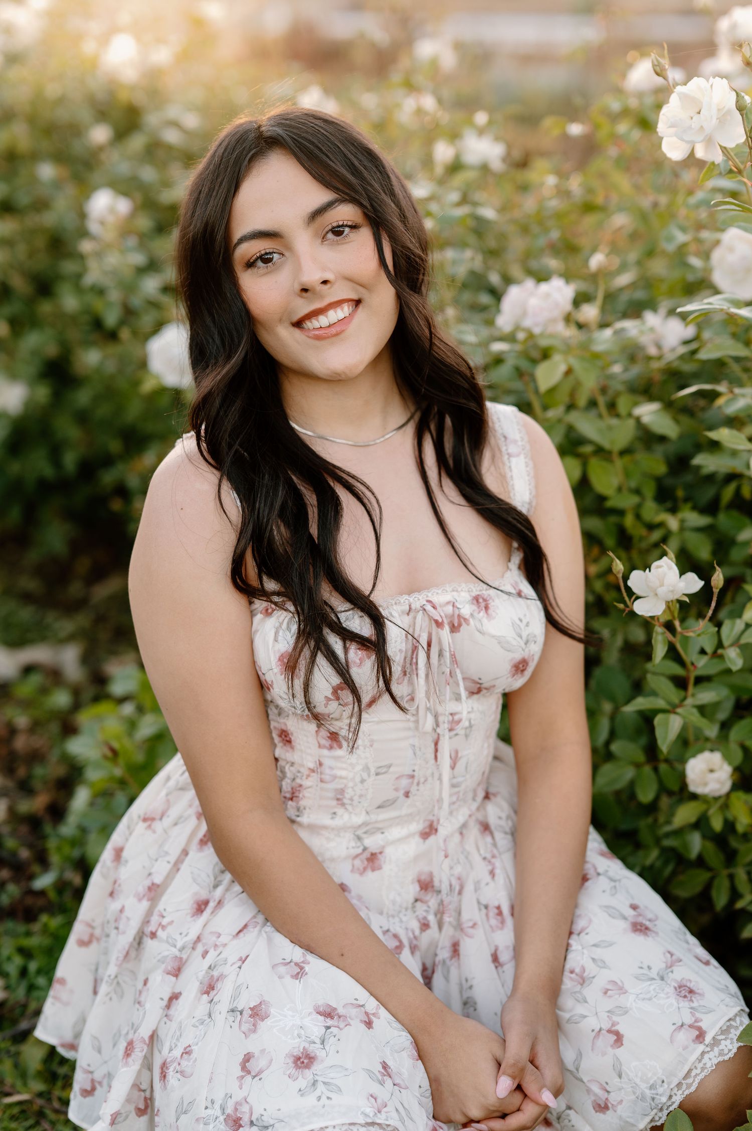 Sunset senior photos at Haven Flower Farm
