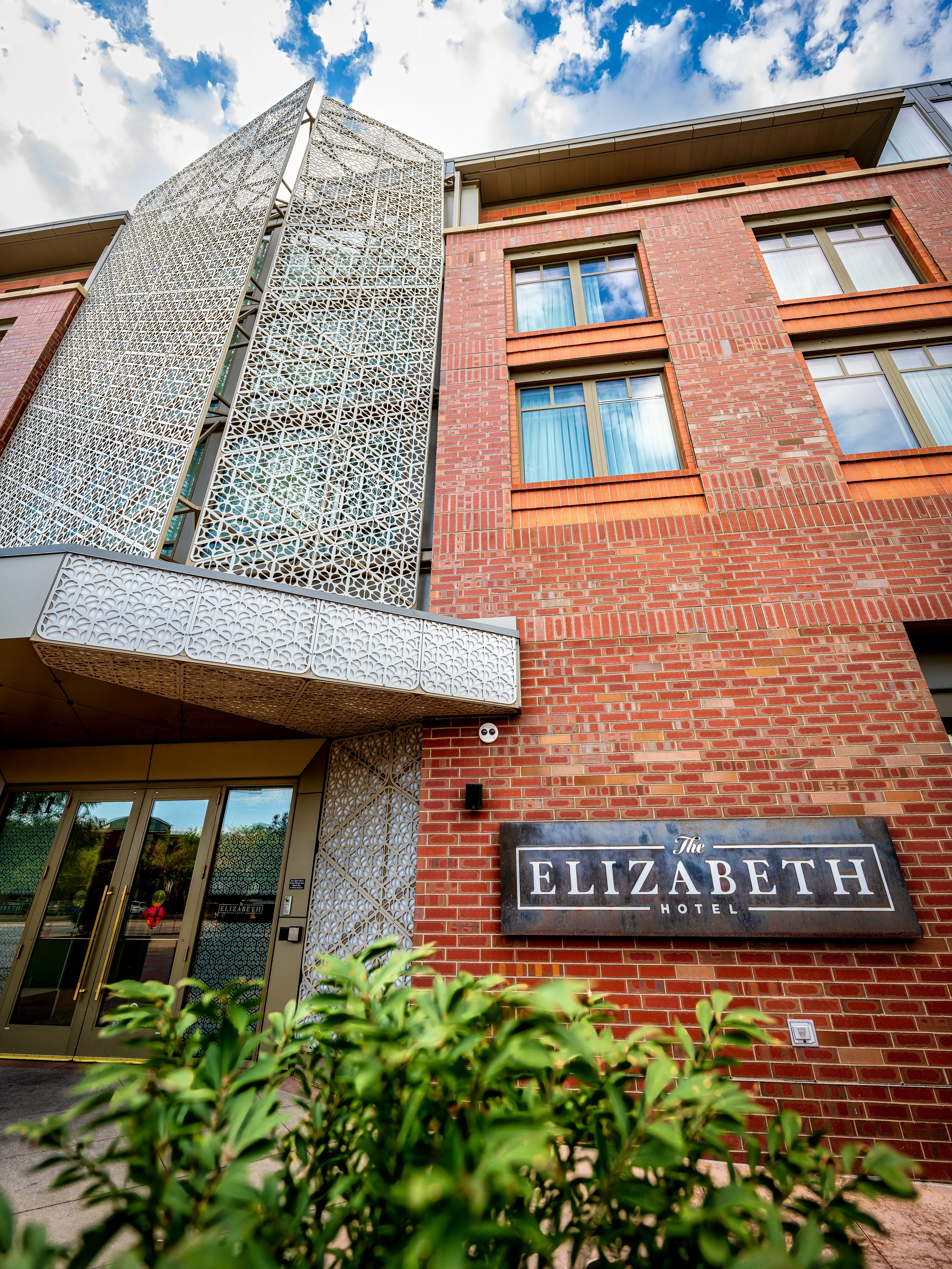 Shot of the front entry way at The Elizabeth Hotel by Denver Hospitality, Travel & Tourism photographer Captain Colorado Photography.