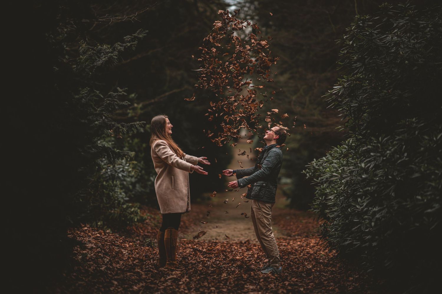 Playful Woodland Couples Shoot in the forest by The Grizzly Forager Studio
