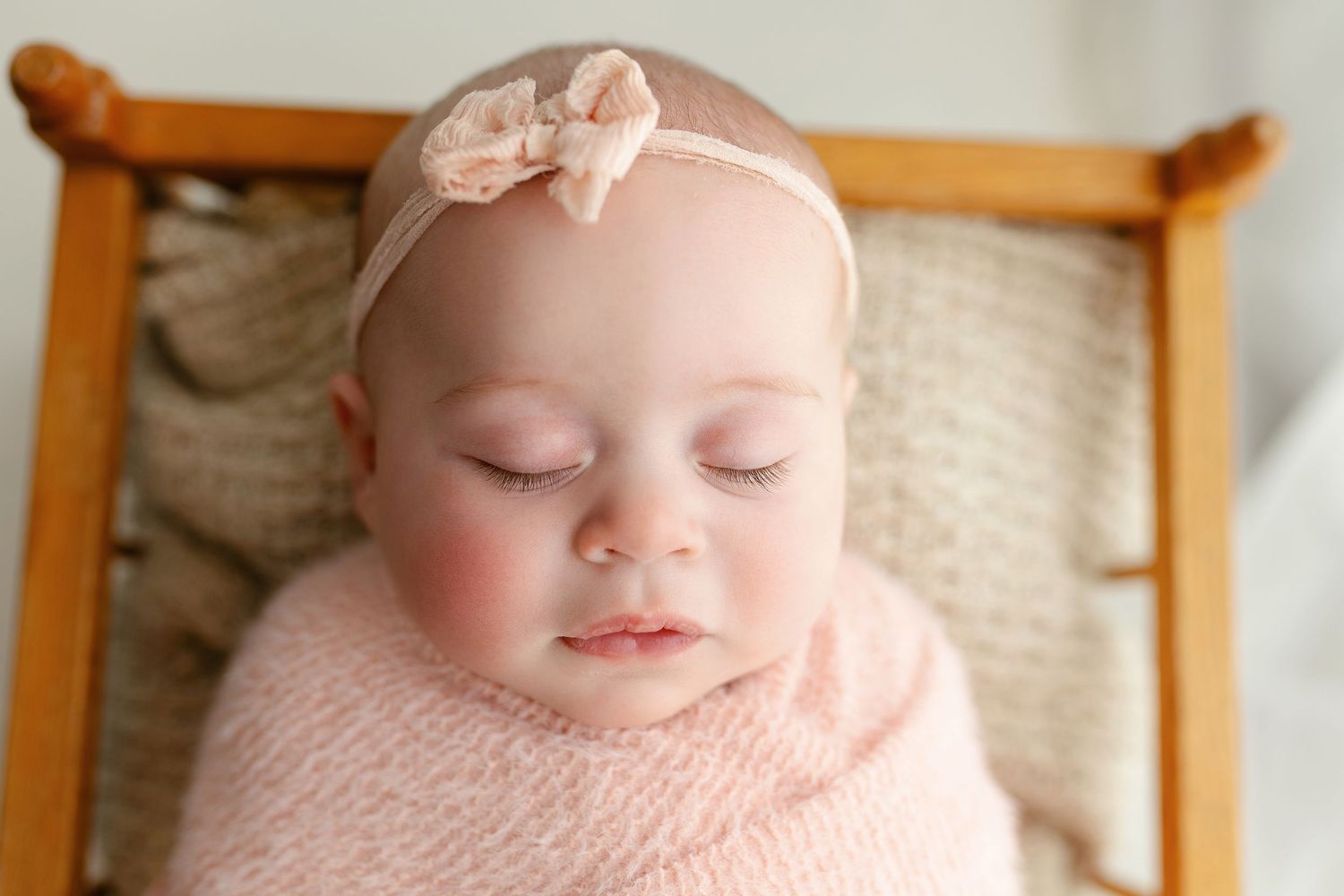 Up close shot of baby girl. Greenville, SC newborn photographer, Easley SC newborn photographer, Upstate newborn photographer