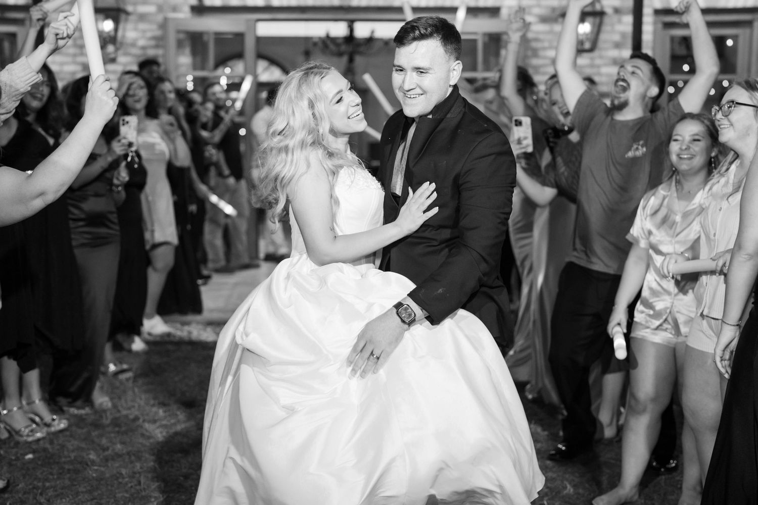 bride and groom exit